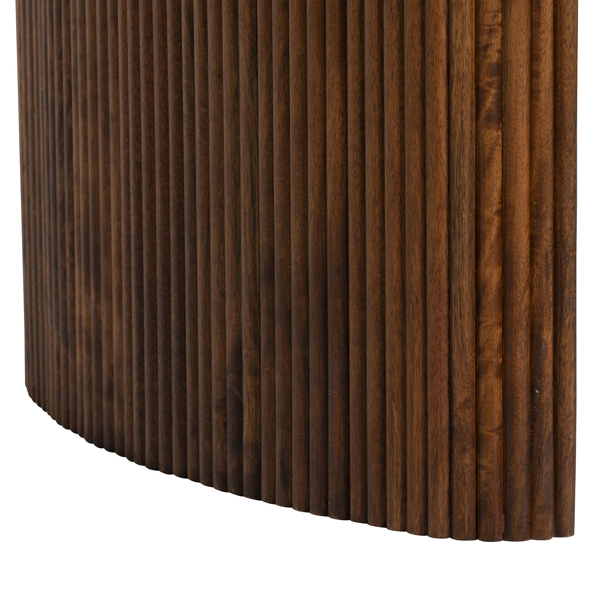 Tigris Desk with Additional Drawer - Mango Fluted Wood & Green Marble Top