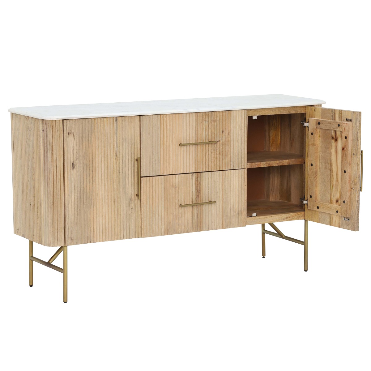 Fuji Sideboard - Bleached Mango and White Marble
