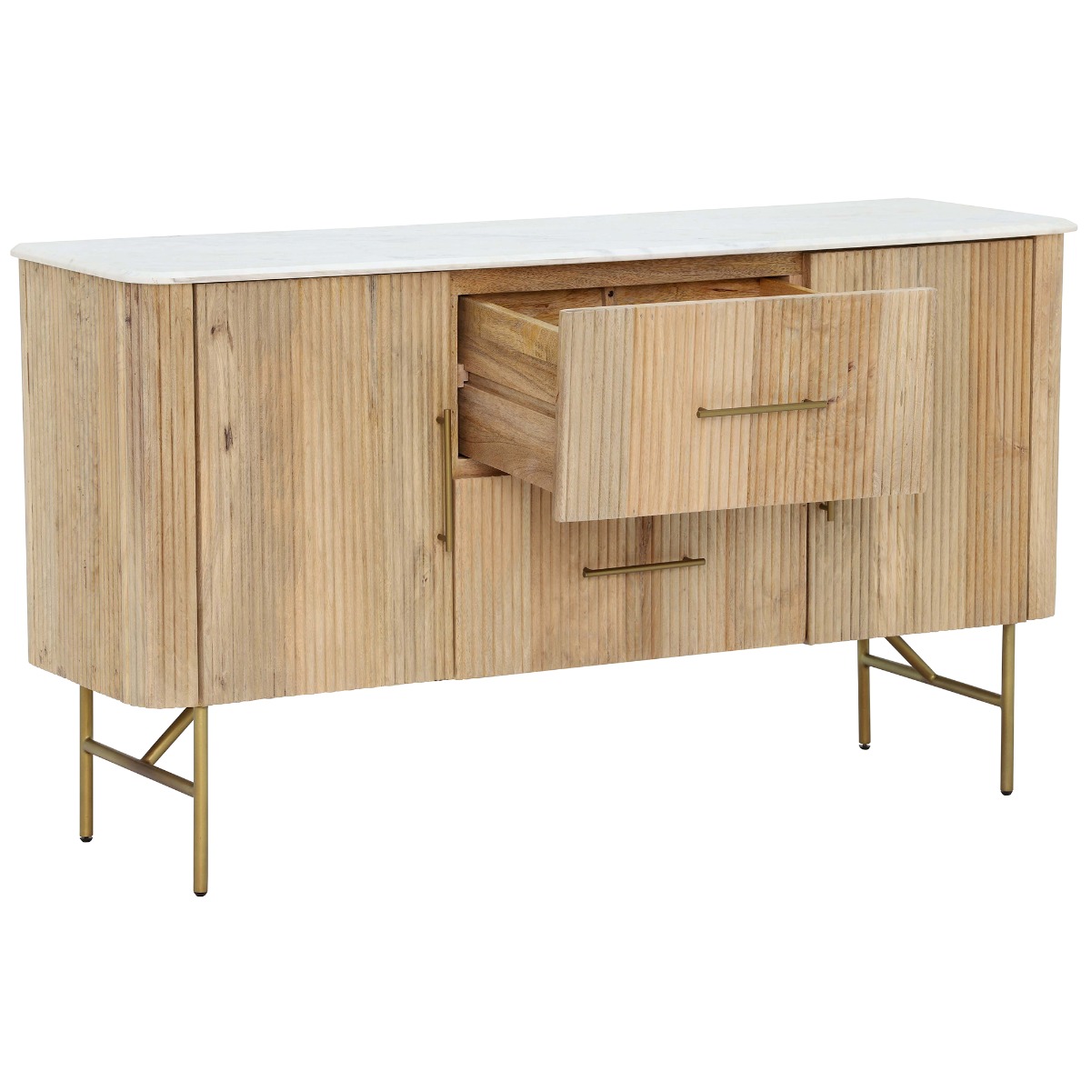 Fuji Sideboard - Bleached Mango and White Marble