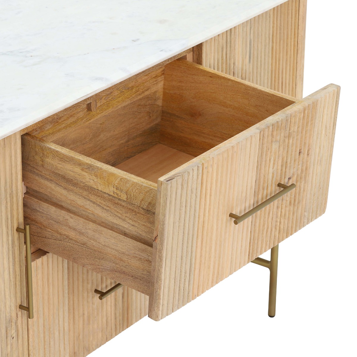 Fuji Sideboard - Bleached Mango and White Marble