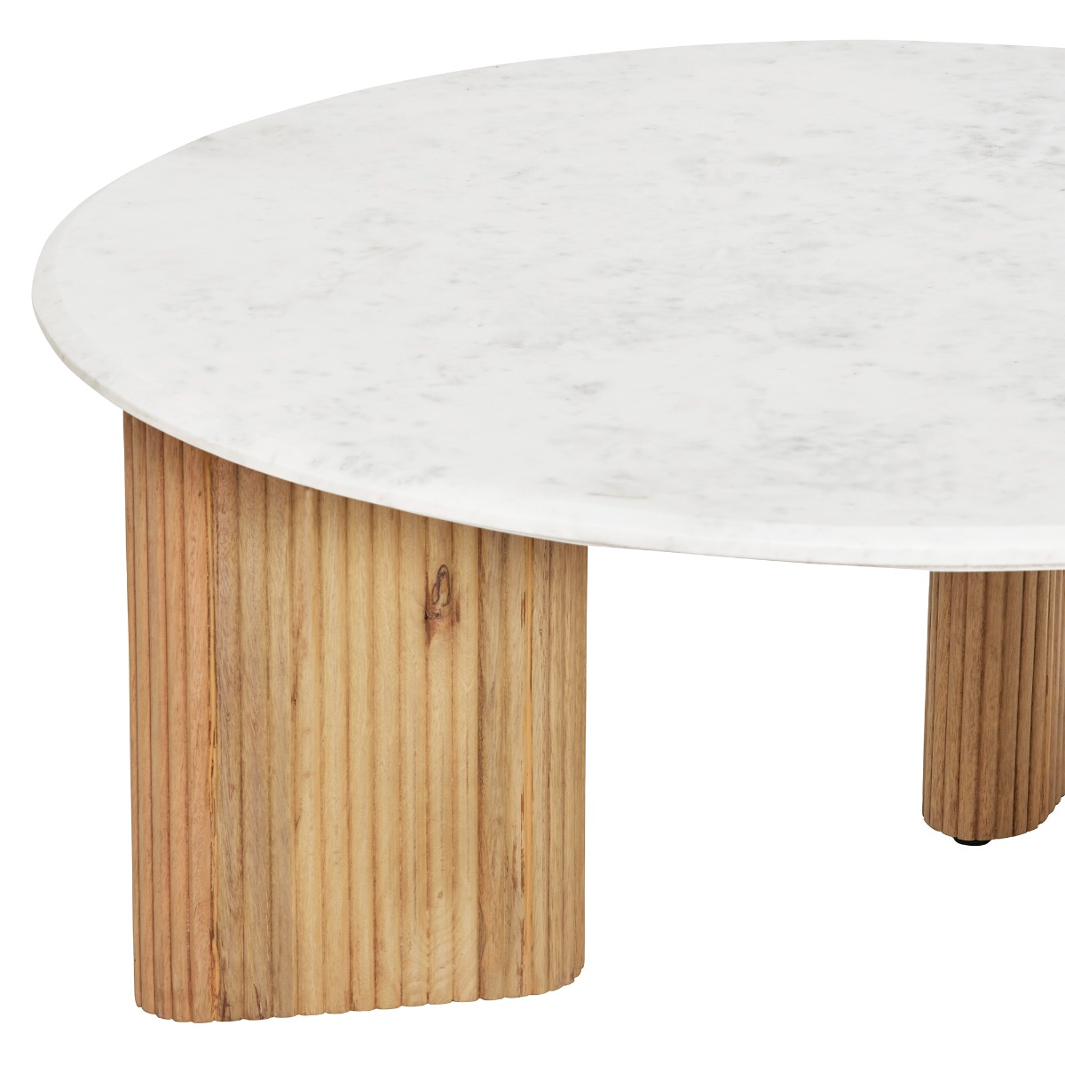 Fuji Coffee Table - Mango Wood And White Marble