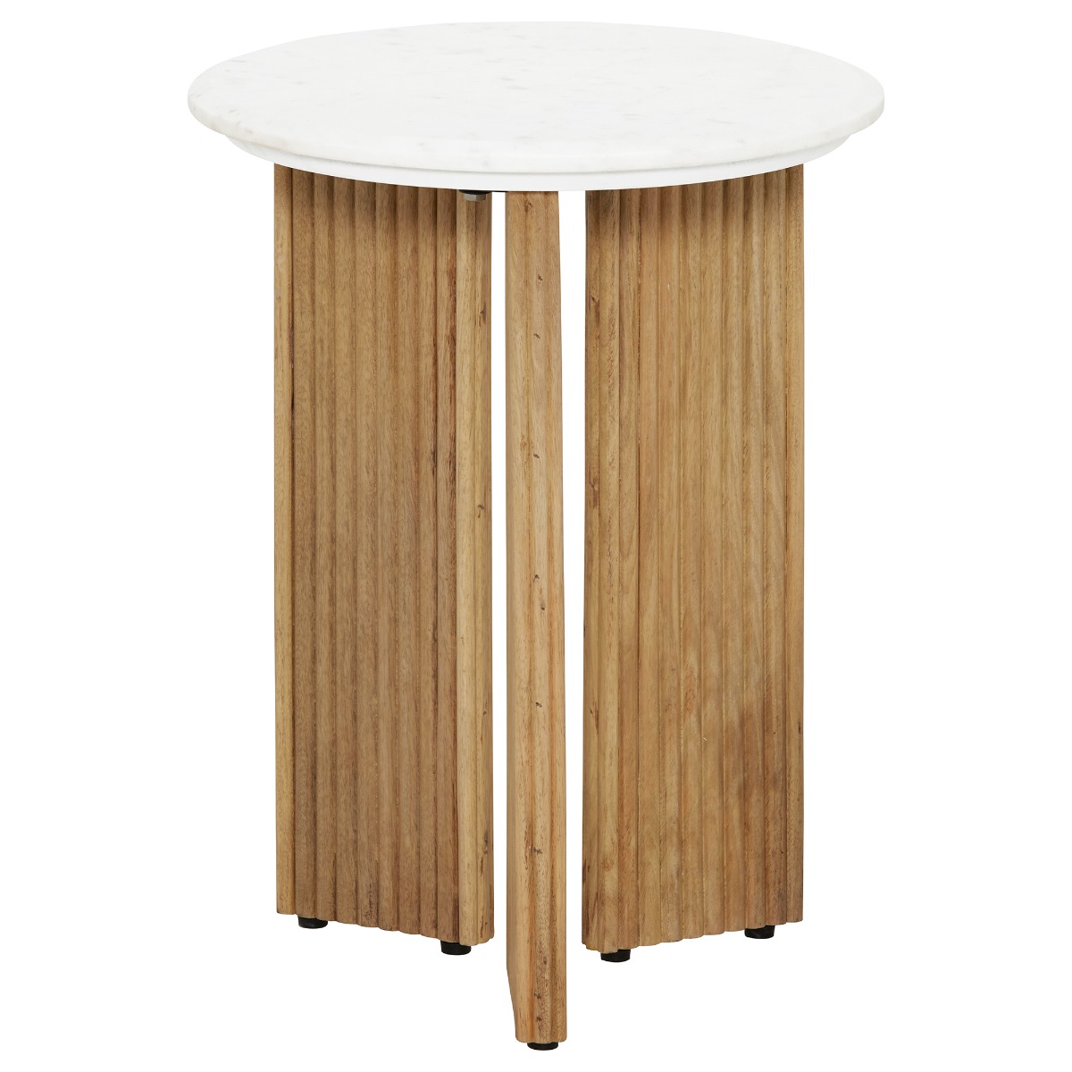 Fuji Side Table - Mango Wood And White Marble