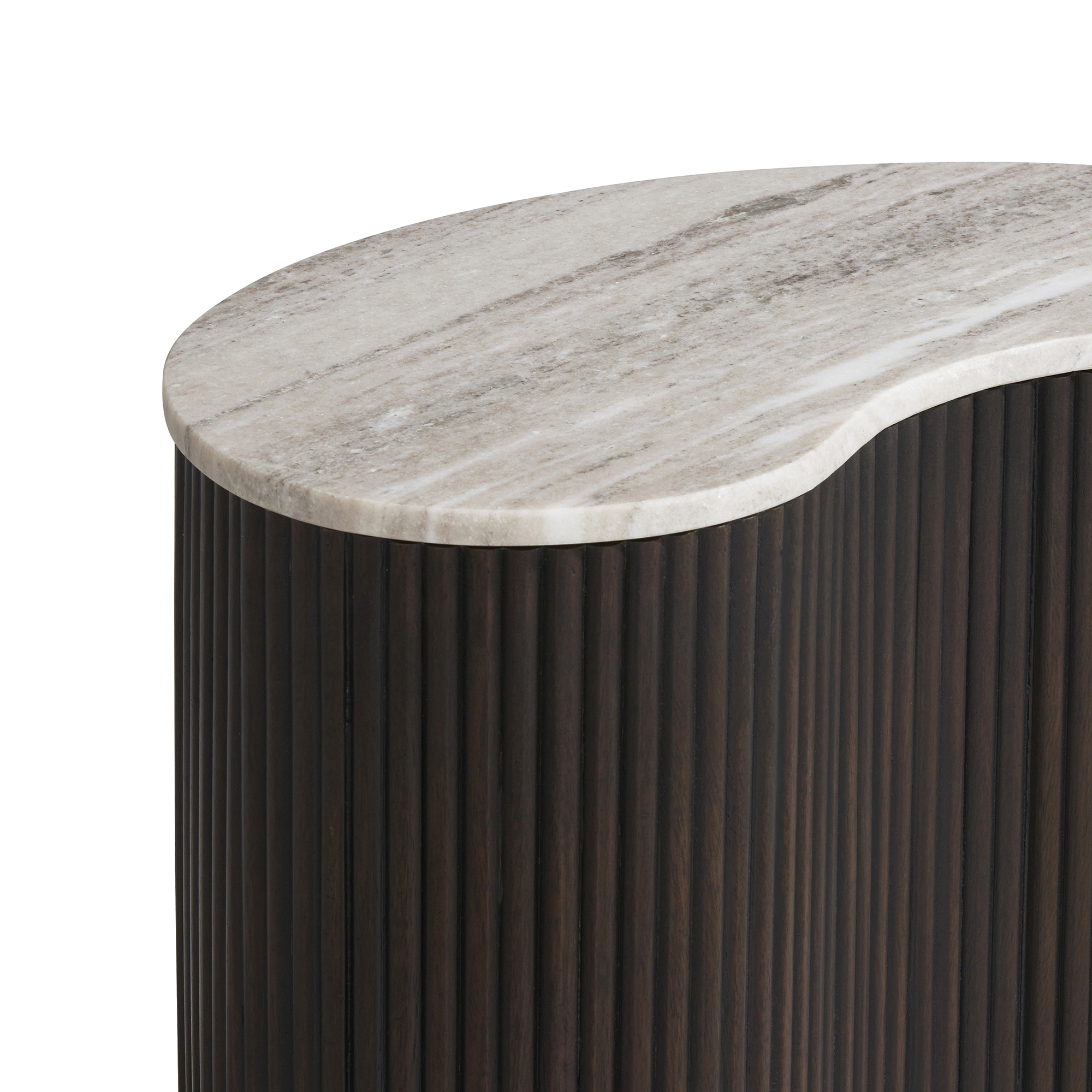 Odin Centre Table - Natural Beige marble, Mango wood