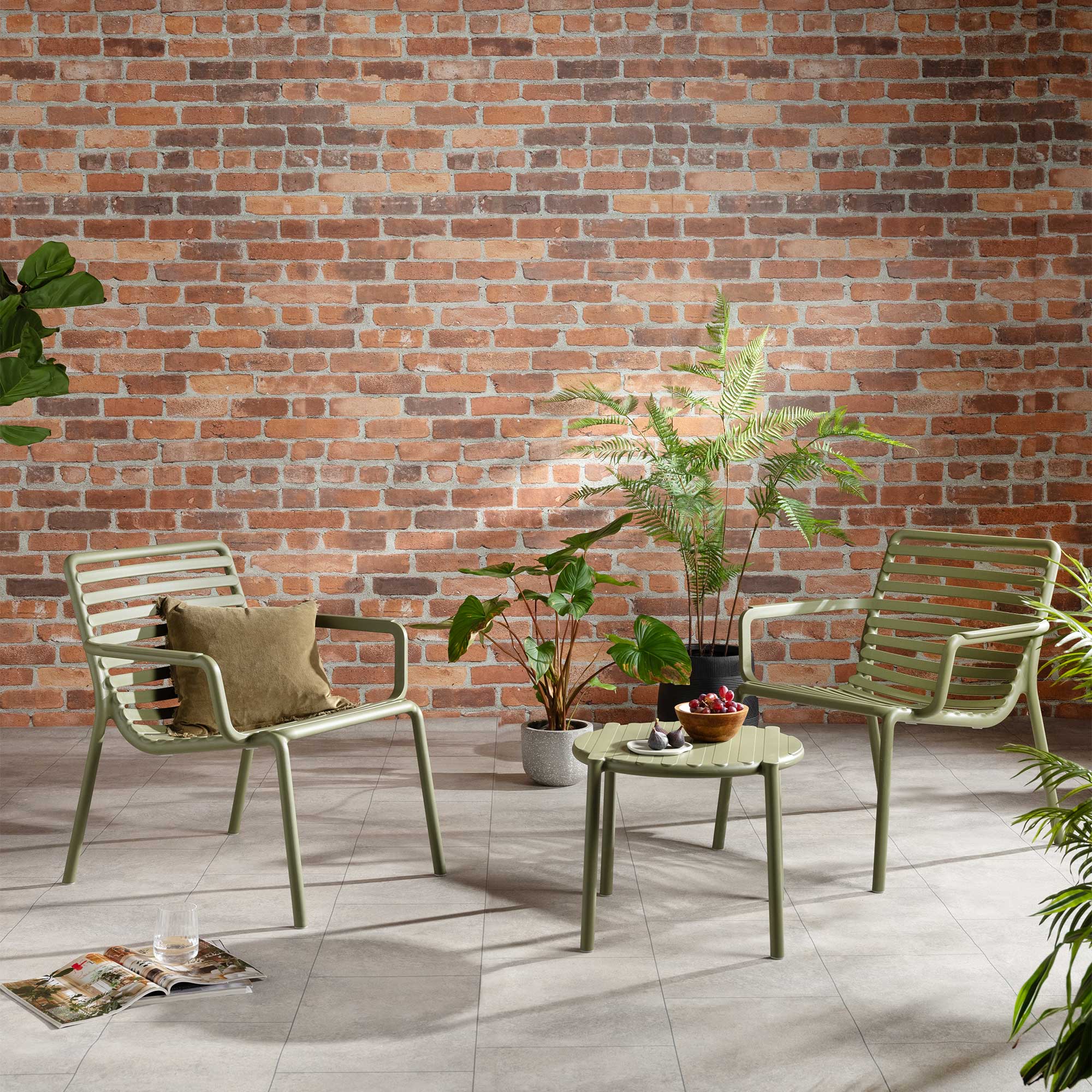Cassis Green Recyclable Plastic Garden Chair, Agave