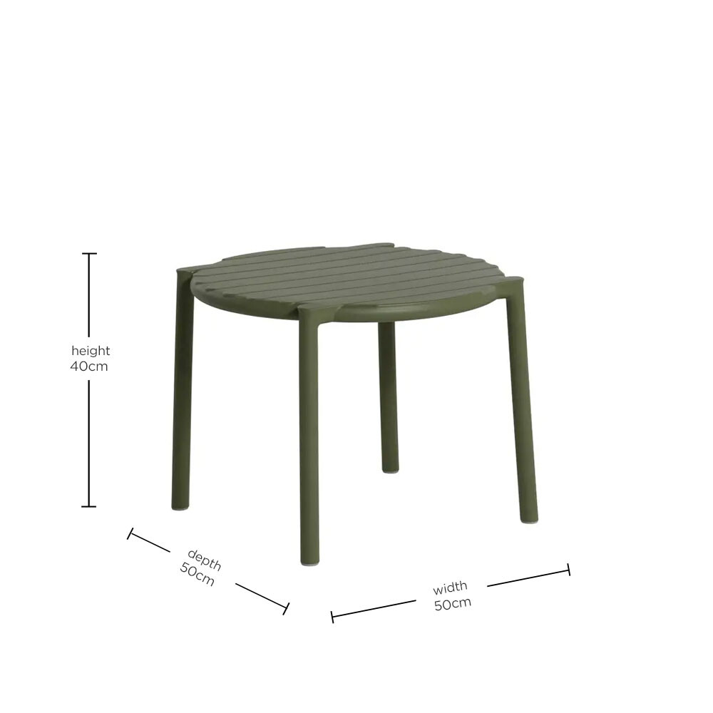 Lima Green Recycled Plastic Garden Side Table, Agave