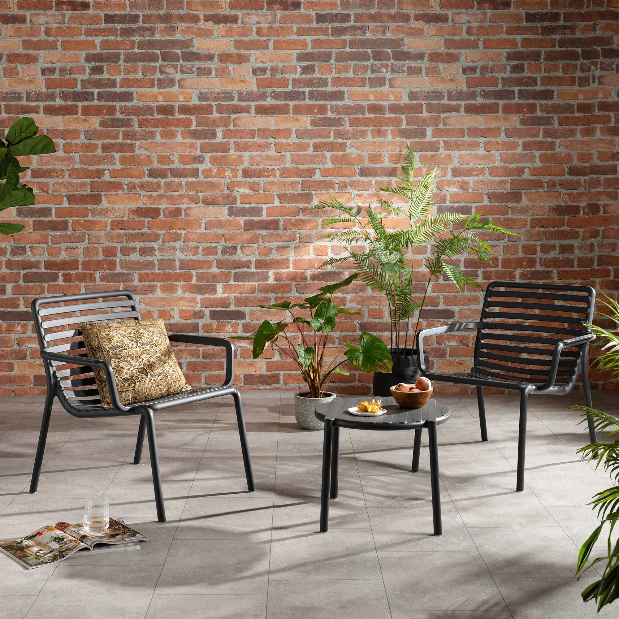 Lima Dark Grey Recycled Plastic Garden Side Table