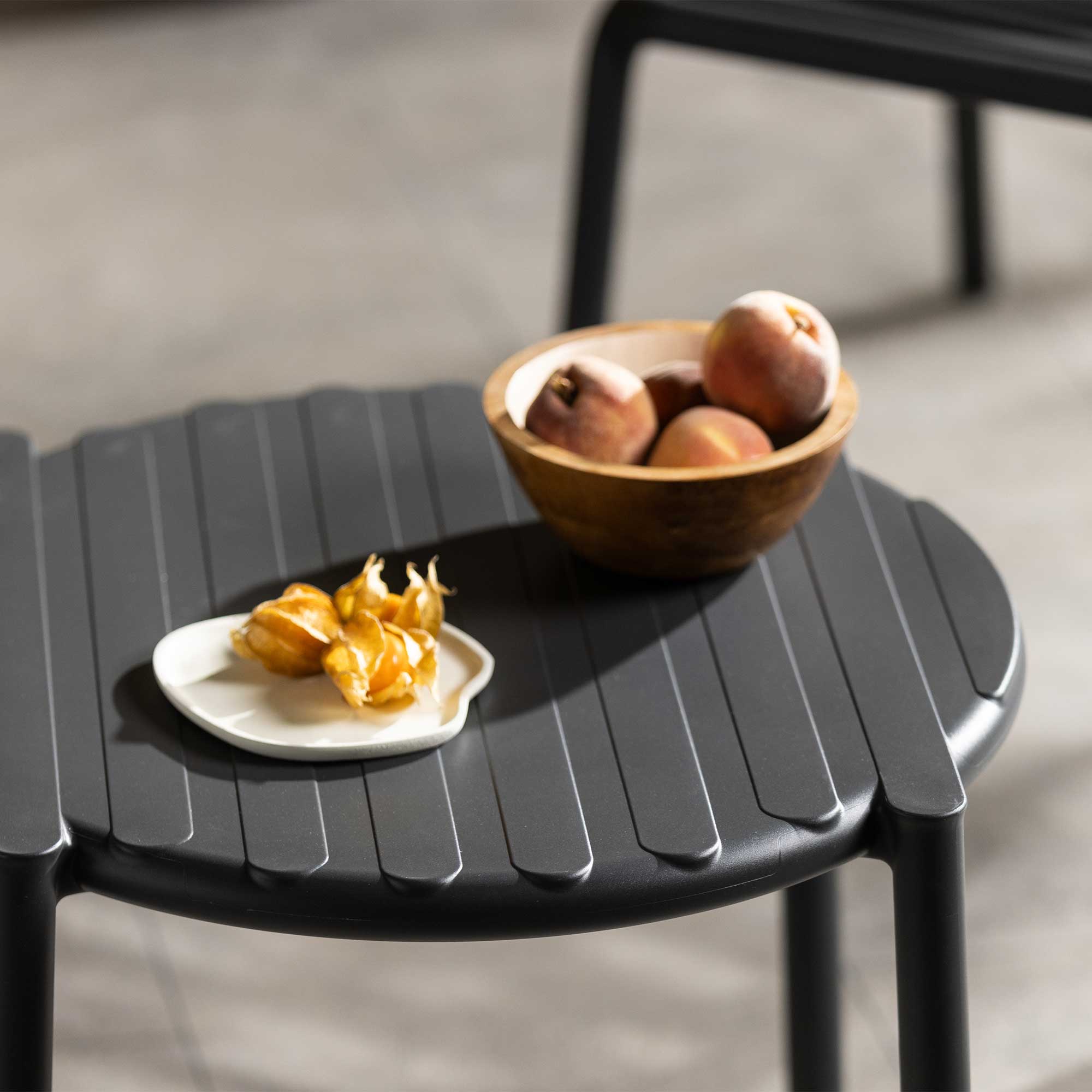 Lima Dark Grey Recycled Plastic Garden Side Table