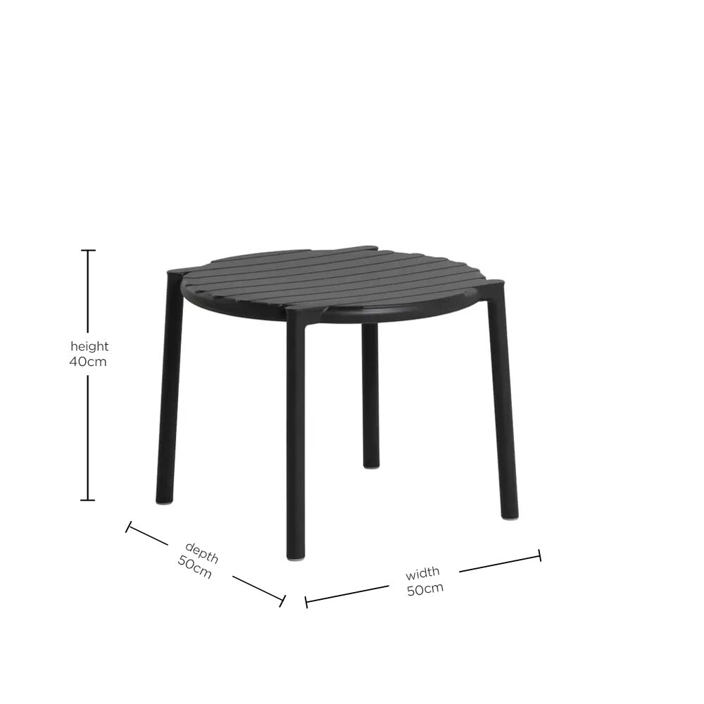 Lima Dark Grey Recycled Plastic Garden Side Table