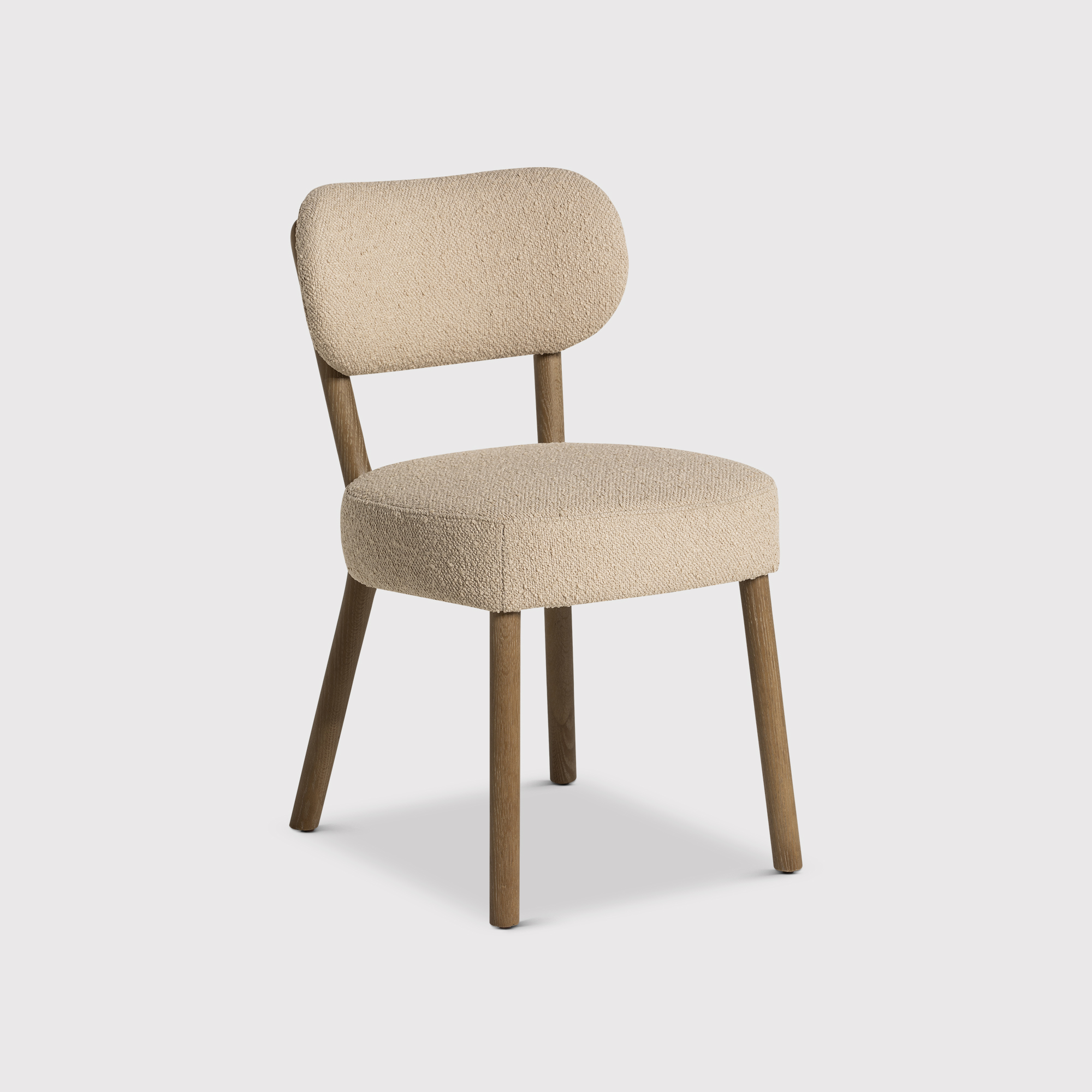 Dove Neutral Boucle Dining Chair
