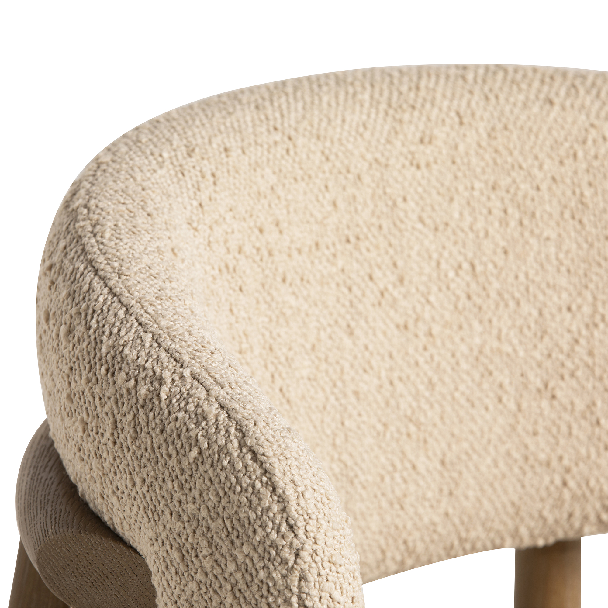 Lexa Dining Chair - In PJ296 Boucle Beige with PFK075 Legs