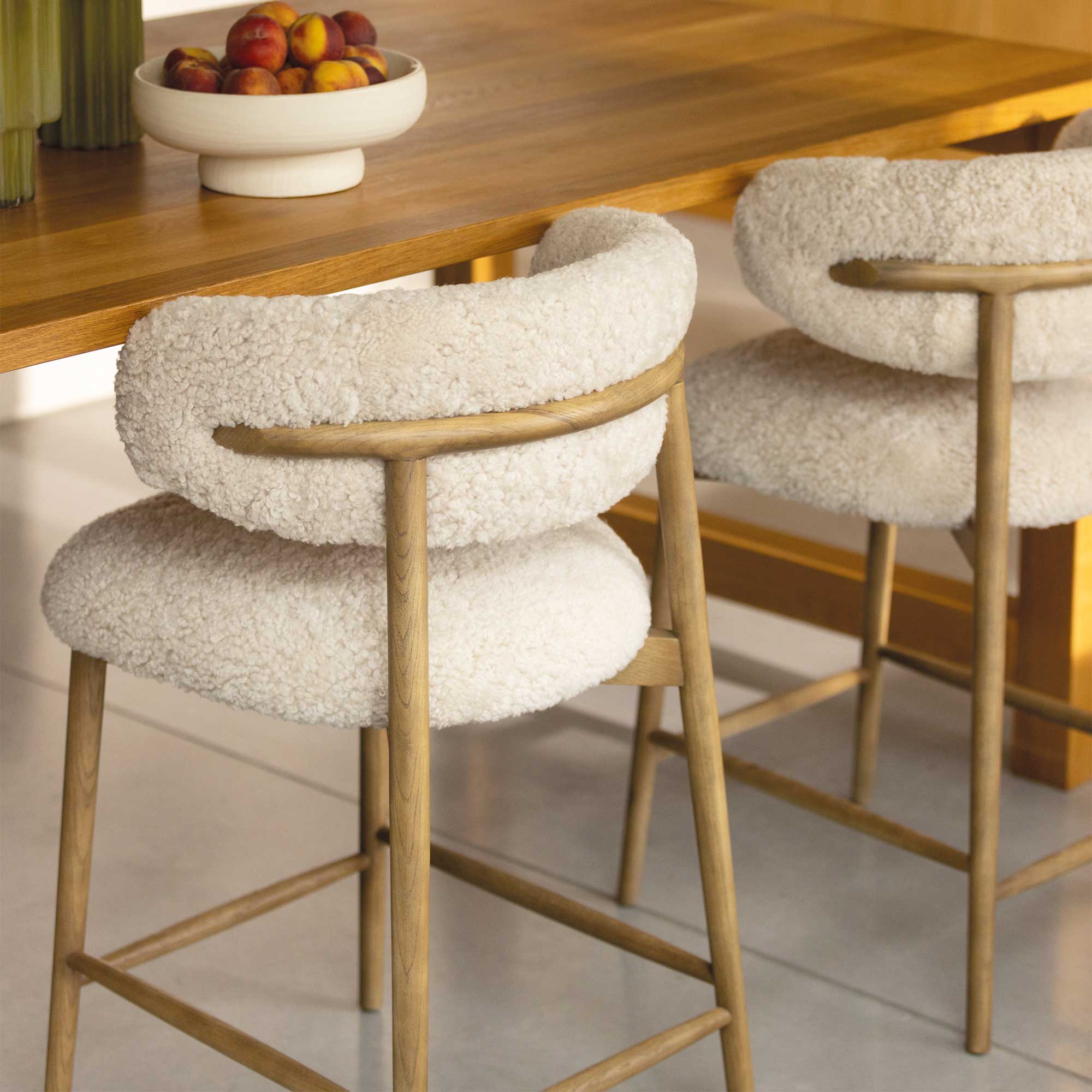 Lorna Counter Stool - PJ451 cream and PJF074 wood