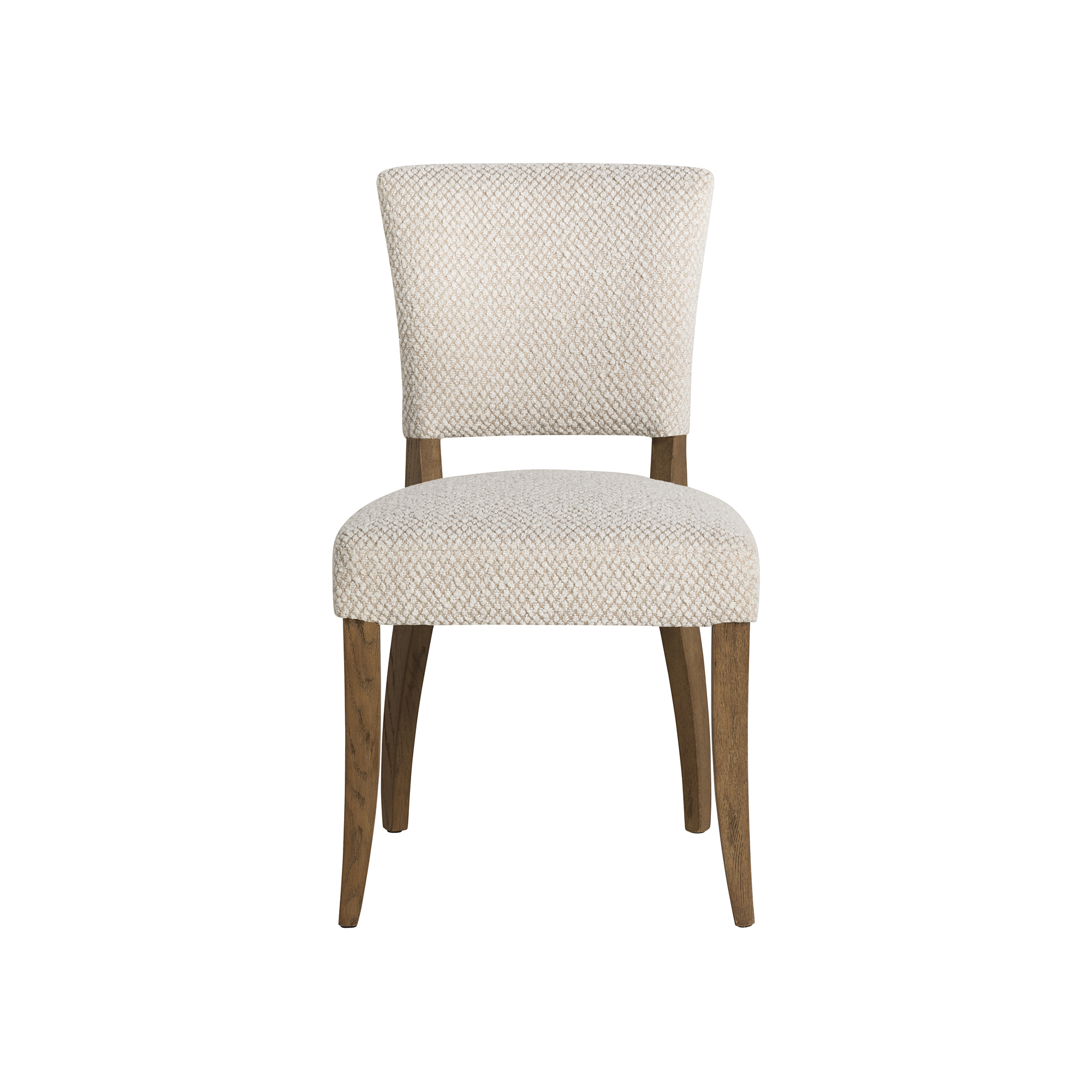 Otto Dining Chair - PJ822 White and Cream and Antique Brass Studs