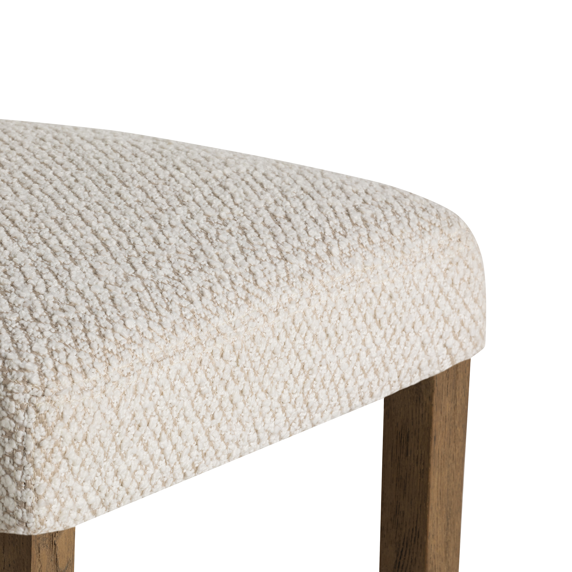 Otto Dining Chair - PJ822 White and Cream and Antique Brass Studs