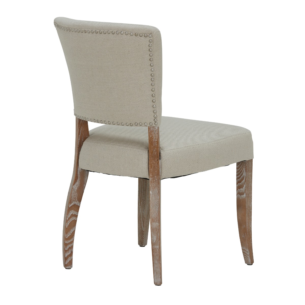 Otto Dining Chair - PJ810 White Fabric and Silver Studs
