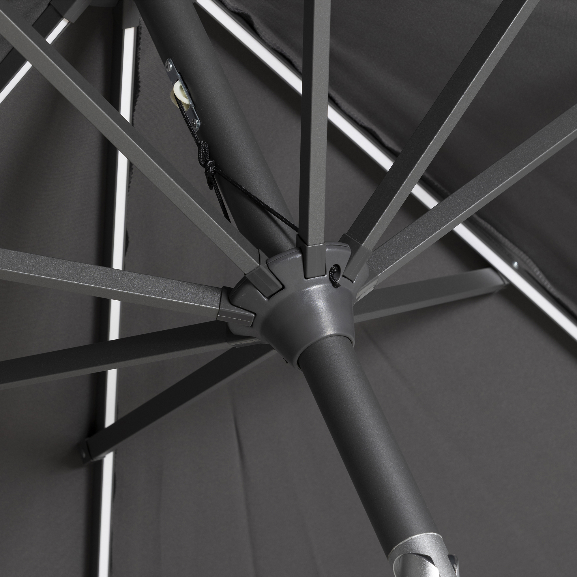 Cove Led 3M Anthracite and Granite Tilting Parasol, Cover Included