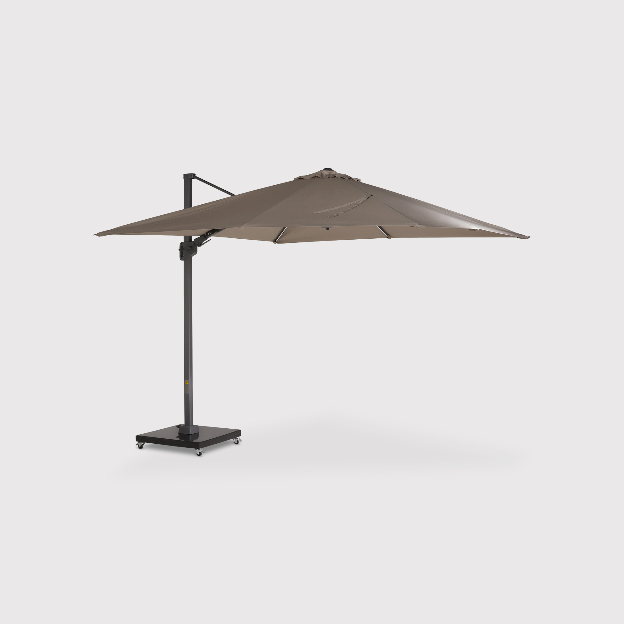 Lux Taupe Led Garden Parasol With Wheel Base and Protective Cover