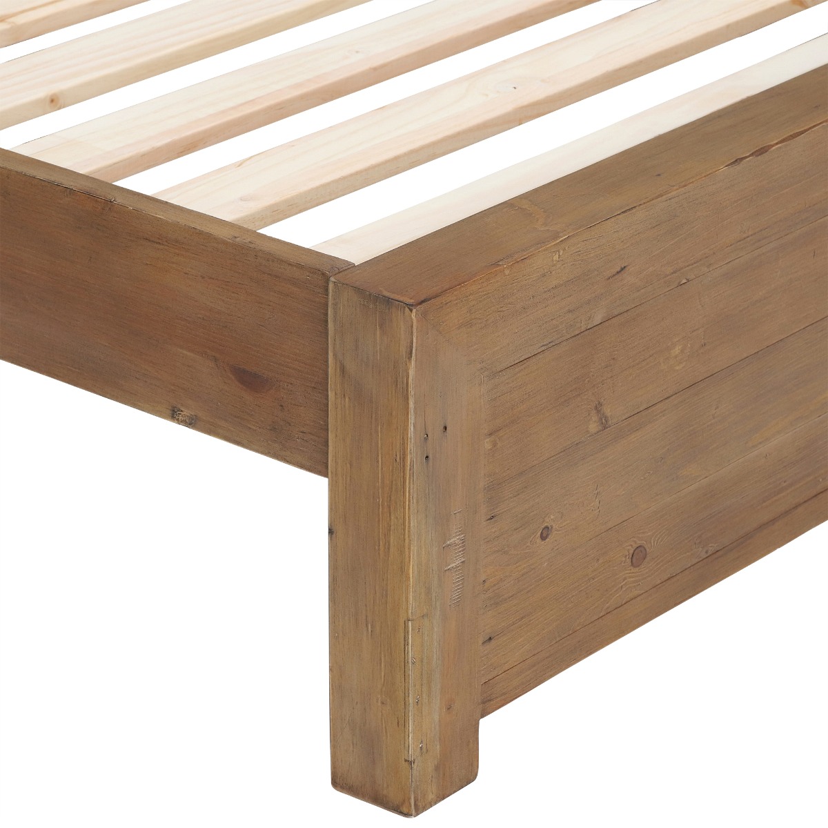 Charlie Reclaimed Wood Double Low End Bed Frame , Oaklands/Rustic Natural