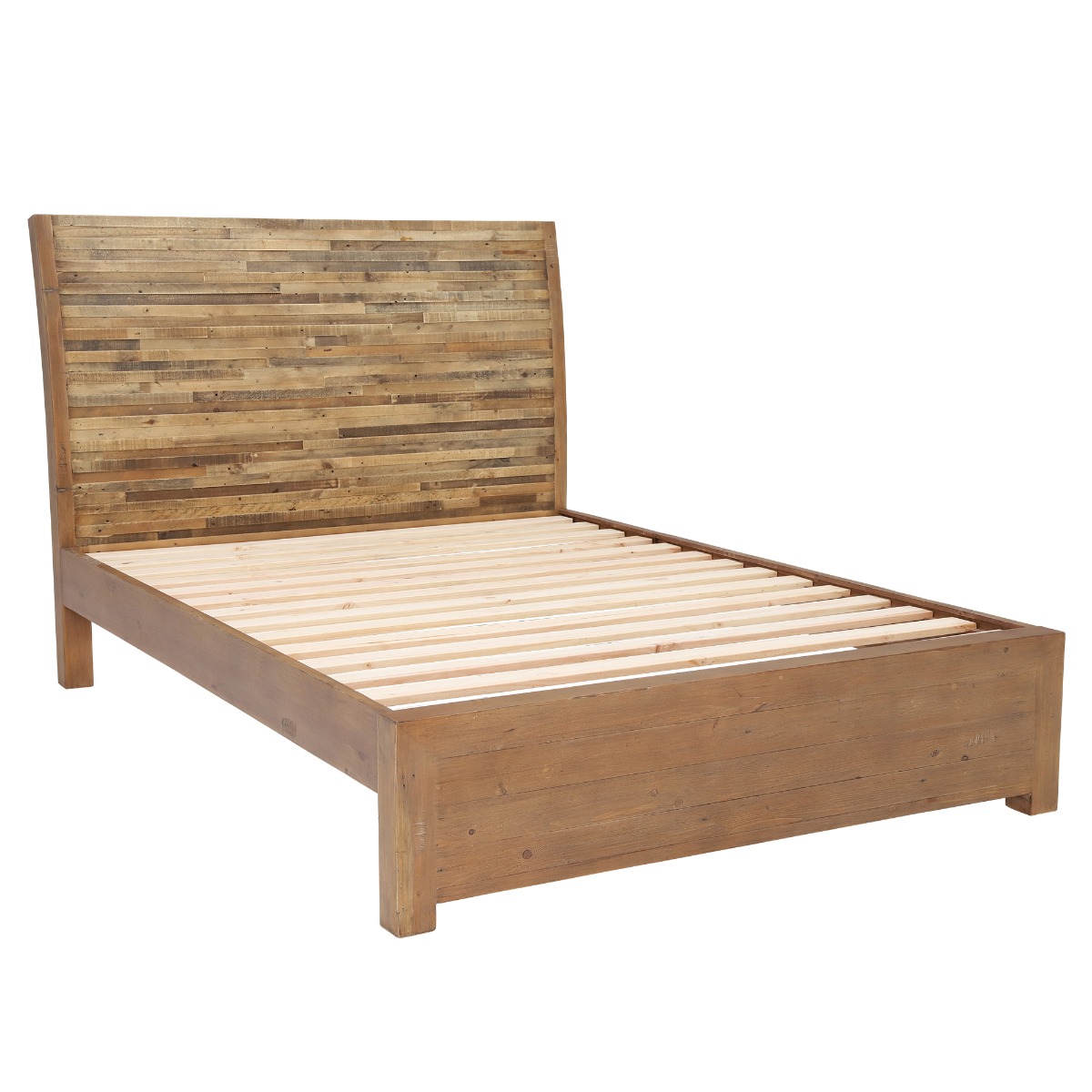 Charlie Reclaimed Wood King Low End Bed Frame , Oaklands/Rustic Natural