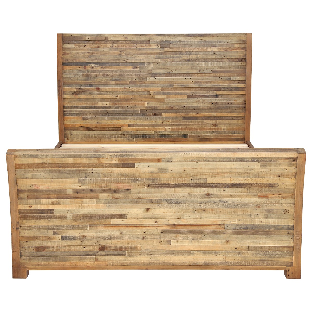 Charlie Reclaimed Wood King High End Bed Frame , Oaklands/Rustic Natural