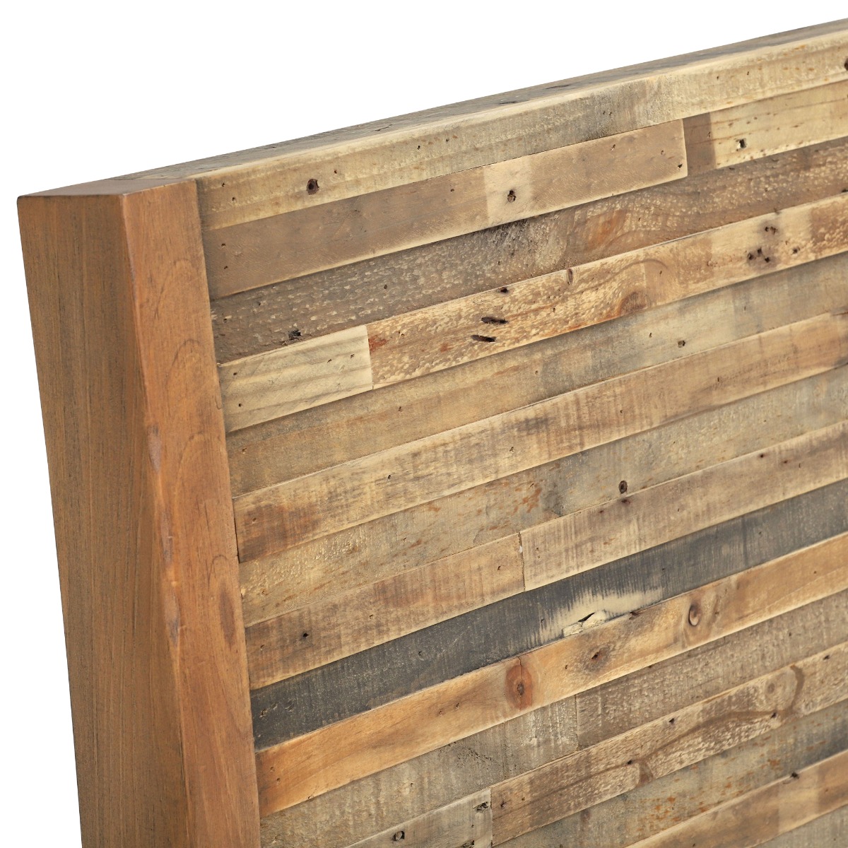 Charlie Reclaimed Wood King High End Bed Frame , Oaklands/Rustic Natural