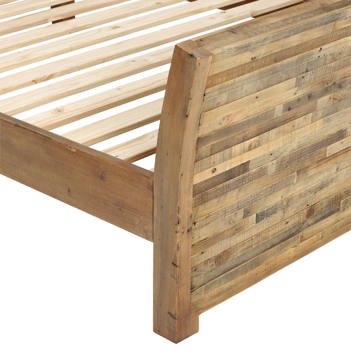 Charlie Reclaimed Wood King High End Bed Frame , Oaklands/Rustic Natural