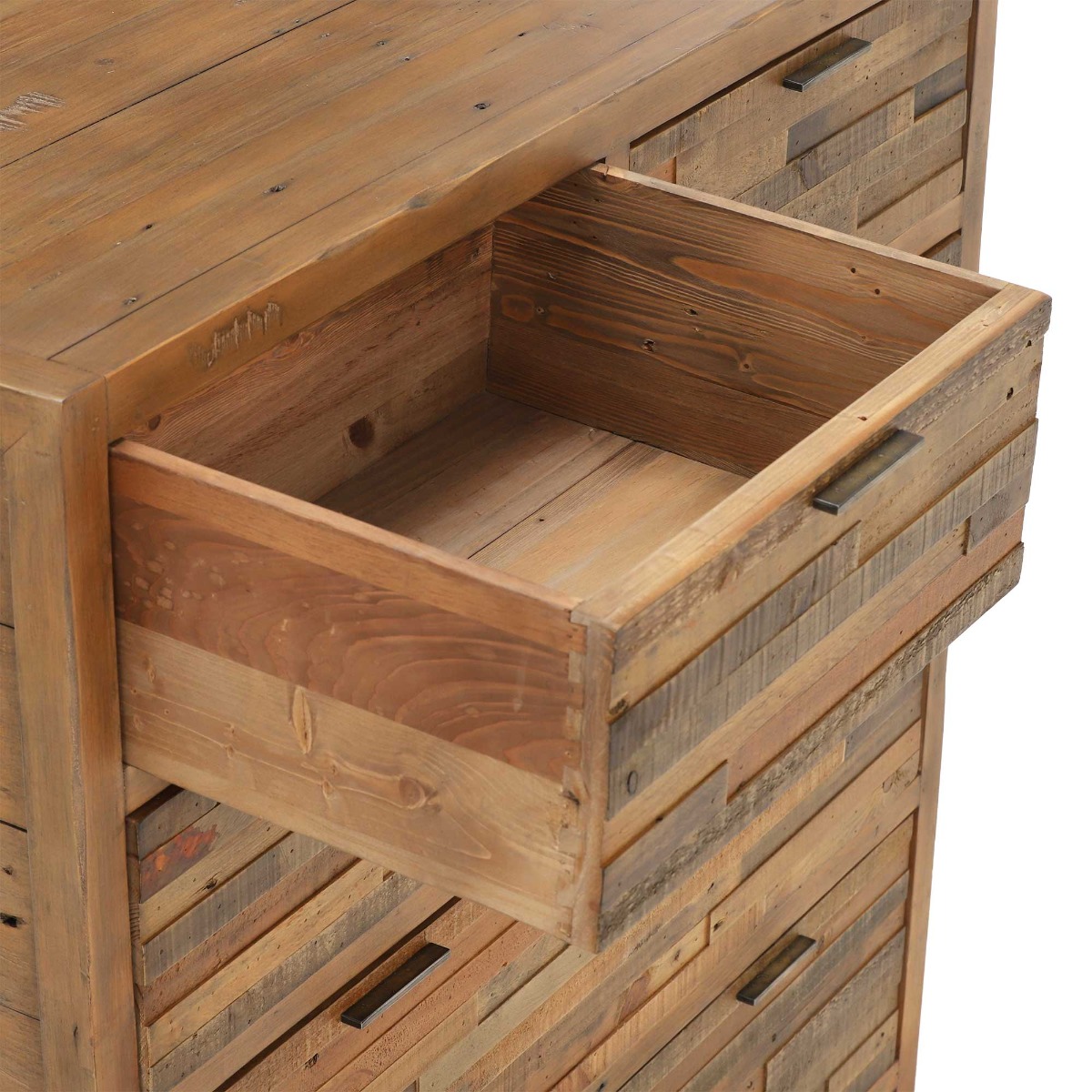 Charlie Reclaimed Wood 6 Drawer Chest Cabinet, Oaklands/Rustic Natural
