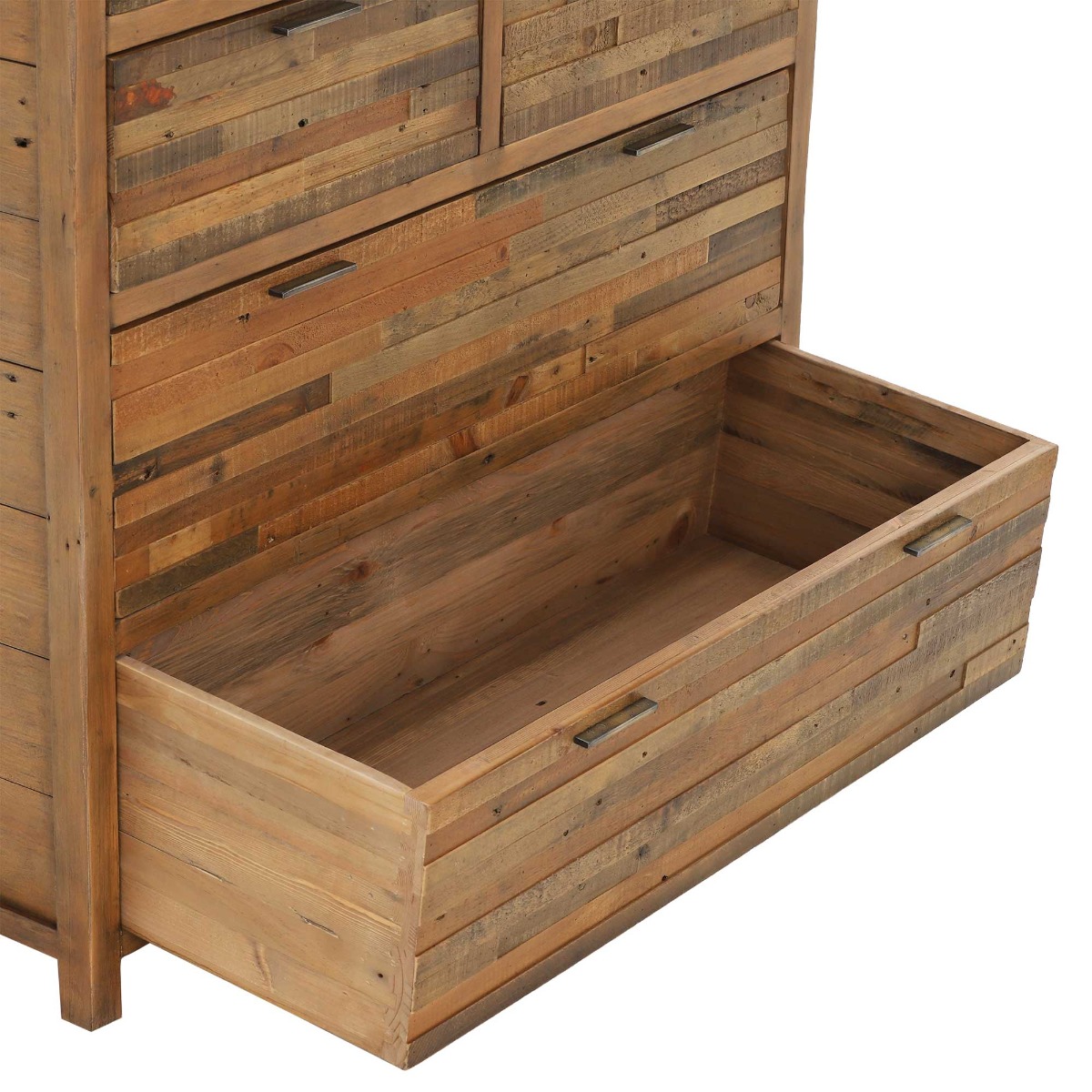 Charlie Reclaimed Wood 6 Drawer Chest Cabinet, Oaklands/Rustic Natural