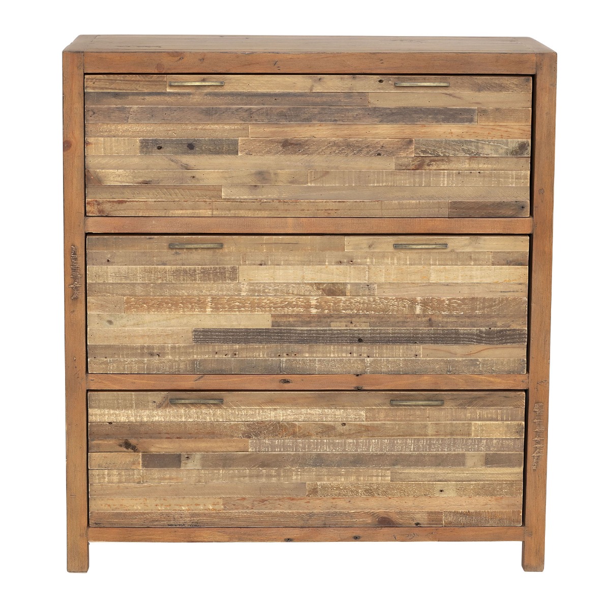 Charlie Reclaimed Wood 3 Drawer Chest, Oaklands/Rustic Natural