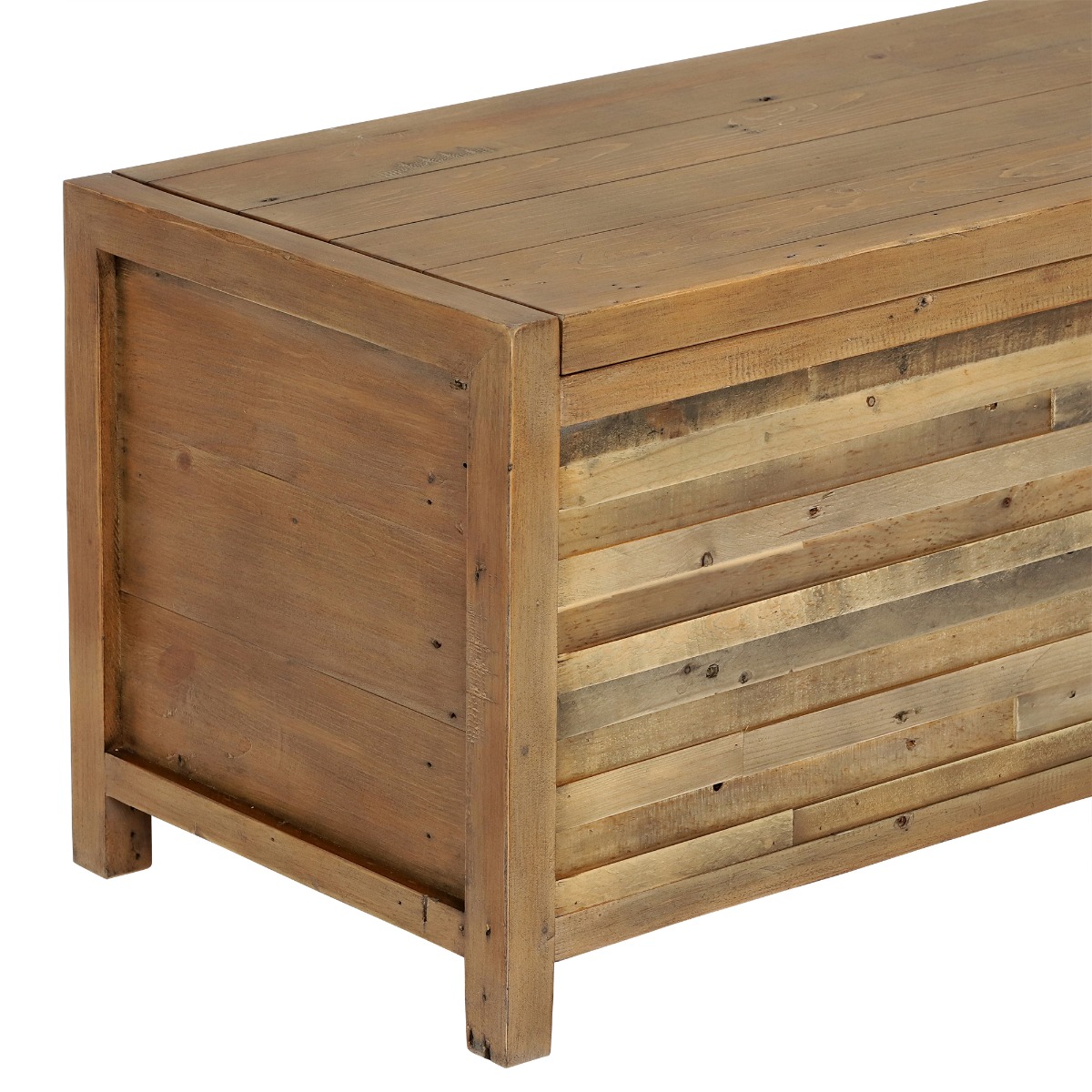 Charlie Reclaimed Wood Large Rectangular Blanket Box, Oaklands/Rustic Natural