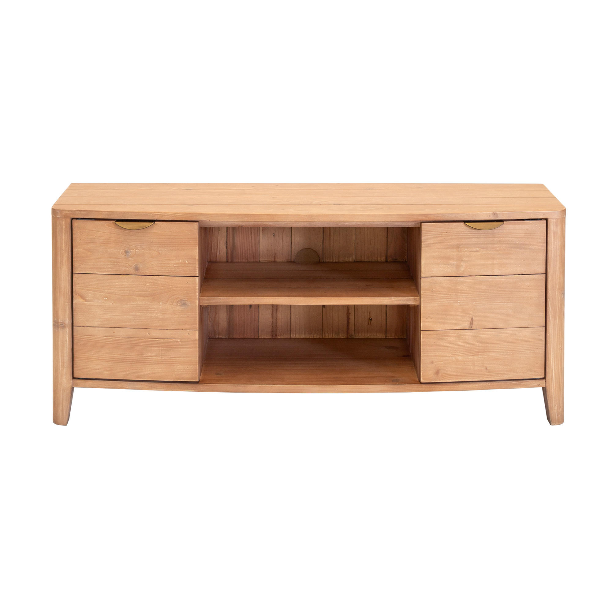 Halstatt Brown Reclaimed Wood 2 Door 2 Shelves TV Unit