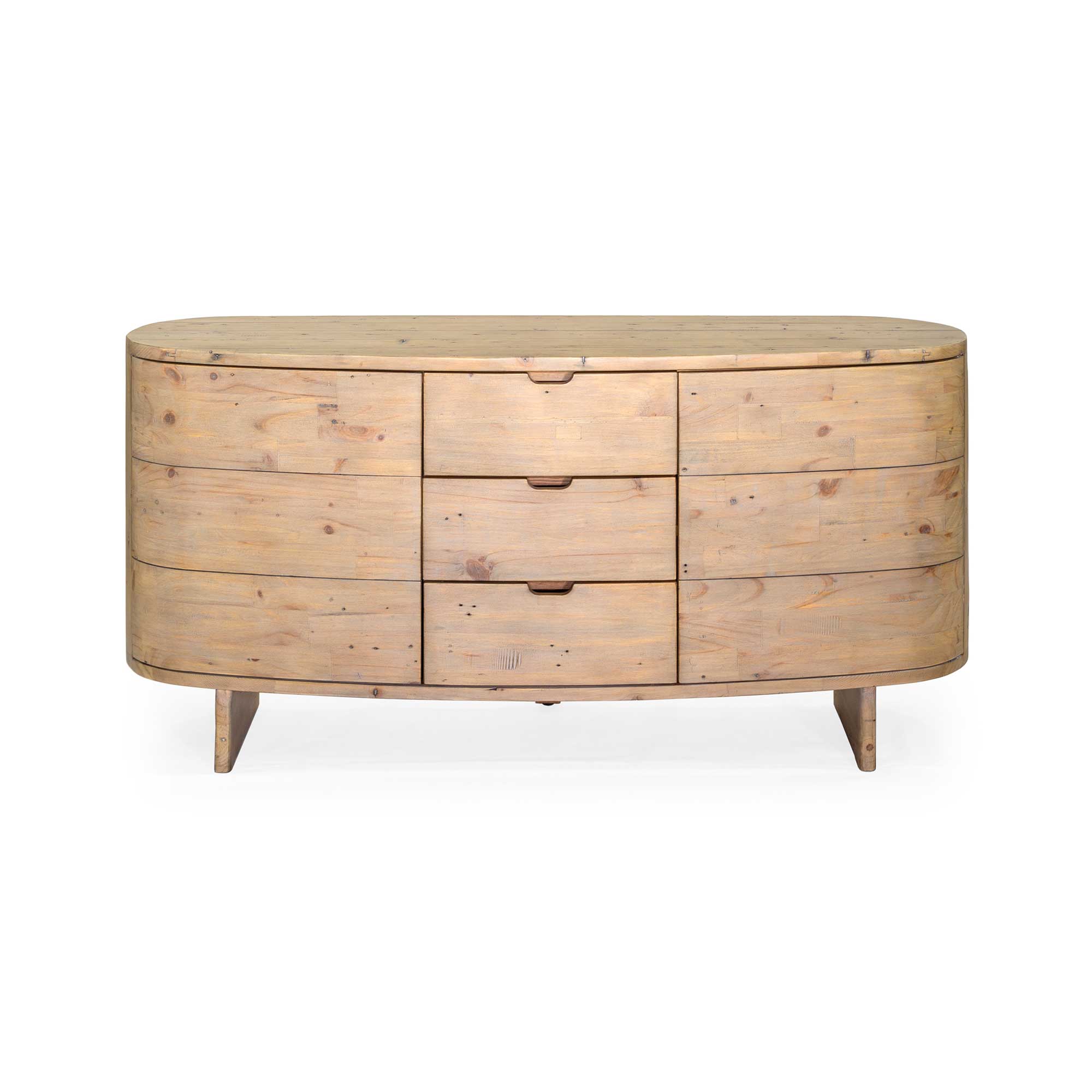 Lathan Reclaimed Wood 2 Cupboards and 3 Doors Buffet Cabinet