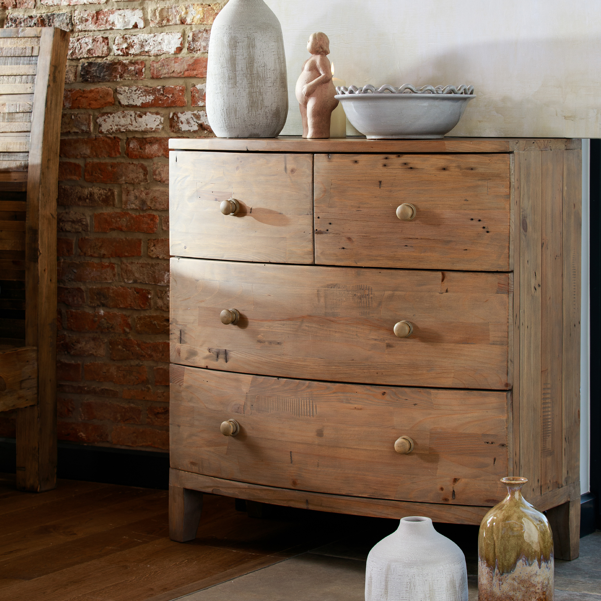 Lewes 4 Drawer Chest - Reclaimed Sundried Wheat Finish