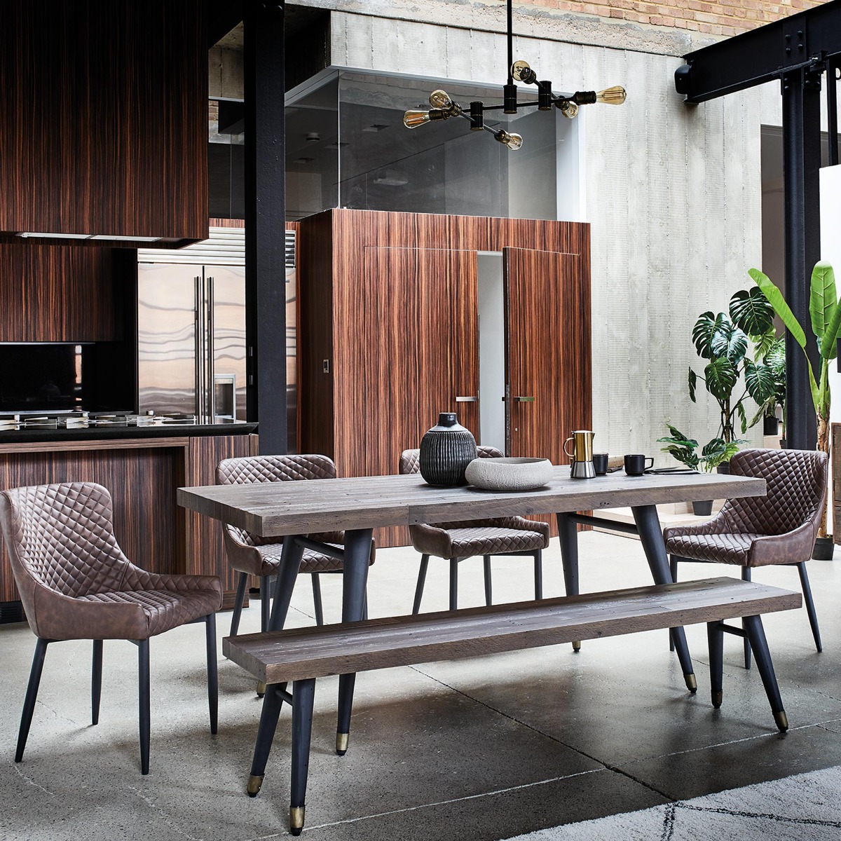 Modi Reclaimed Wood 180cm Dining Table, Seats 4-6, Rustic Saddle Tan