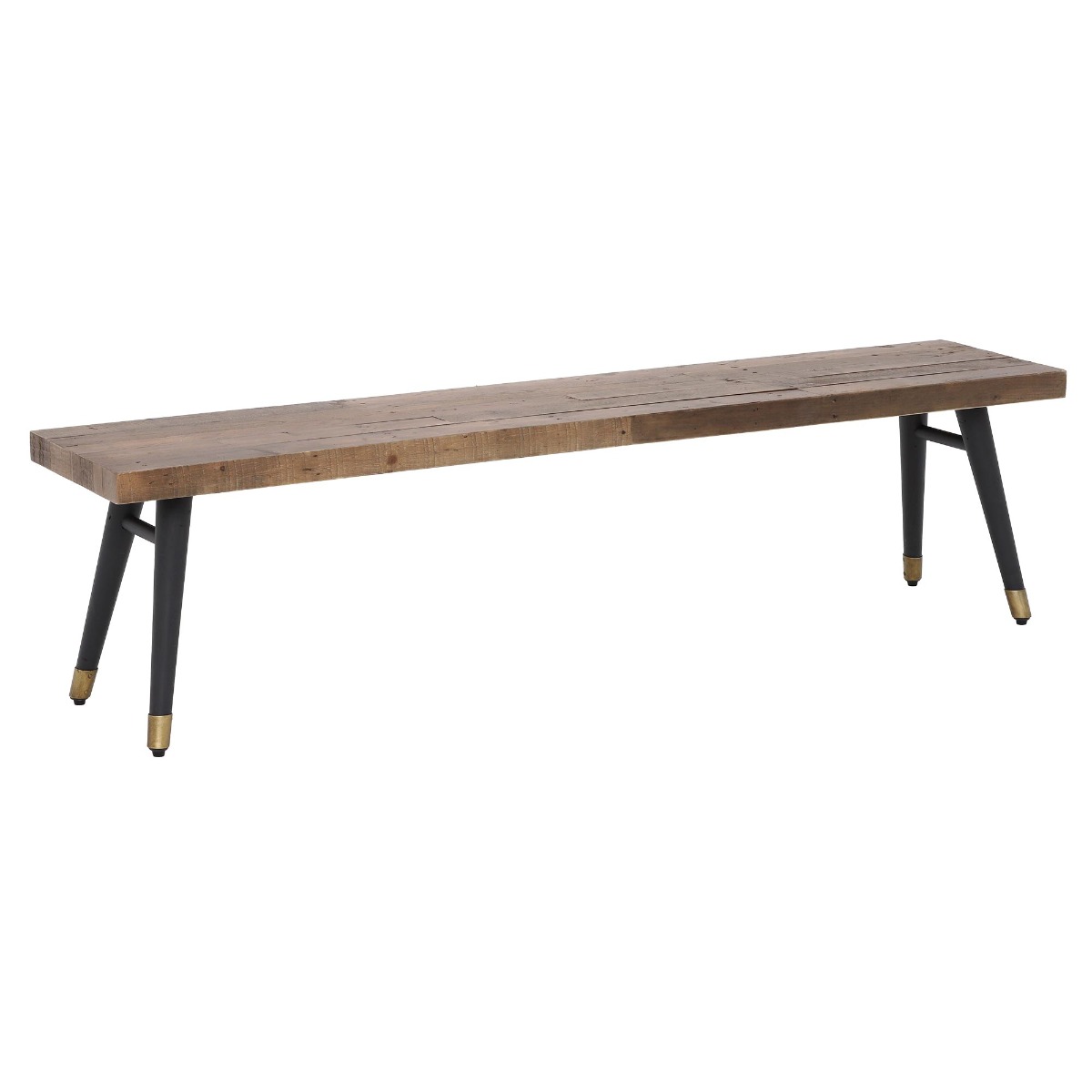 Modi 140cm Reclaimed Wood Dining Bench, Rustic Saddle Tan
