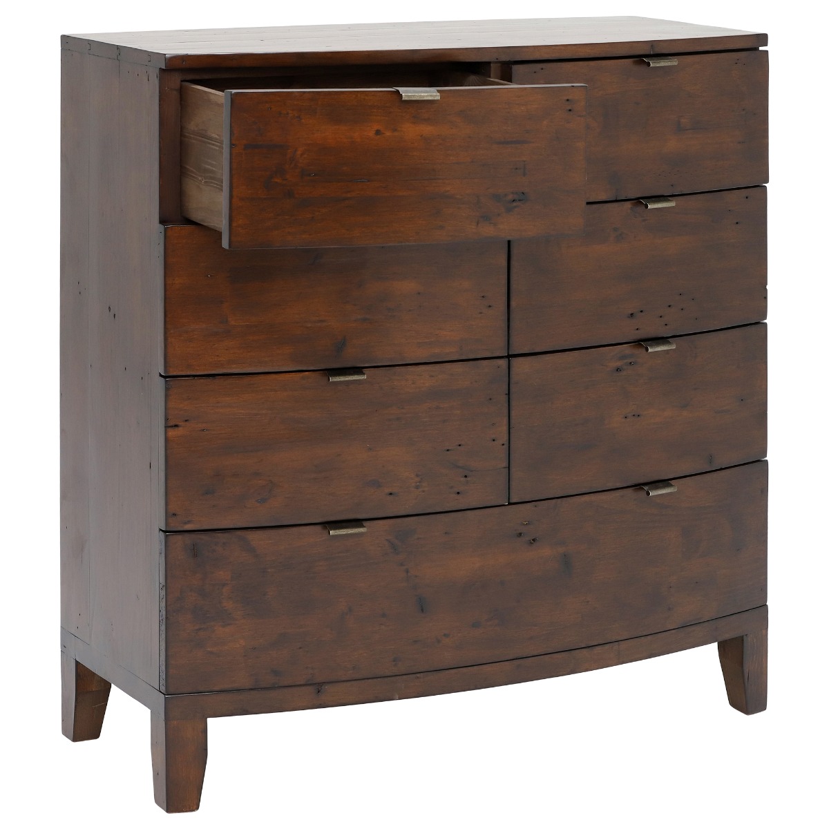Navajos Reclaimed Wood 7 Drawer Chest, Reclaimed Pinewood Finish