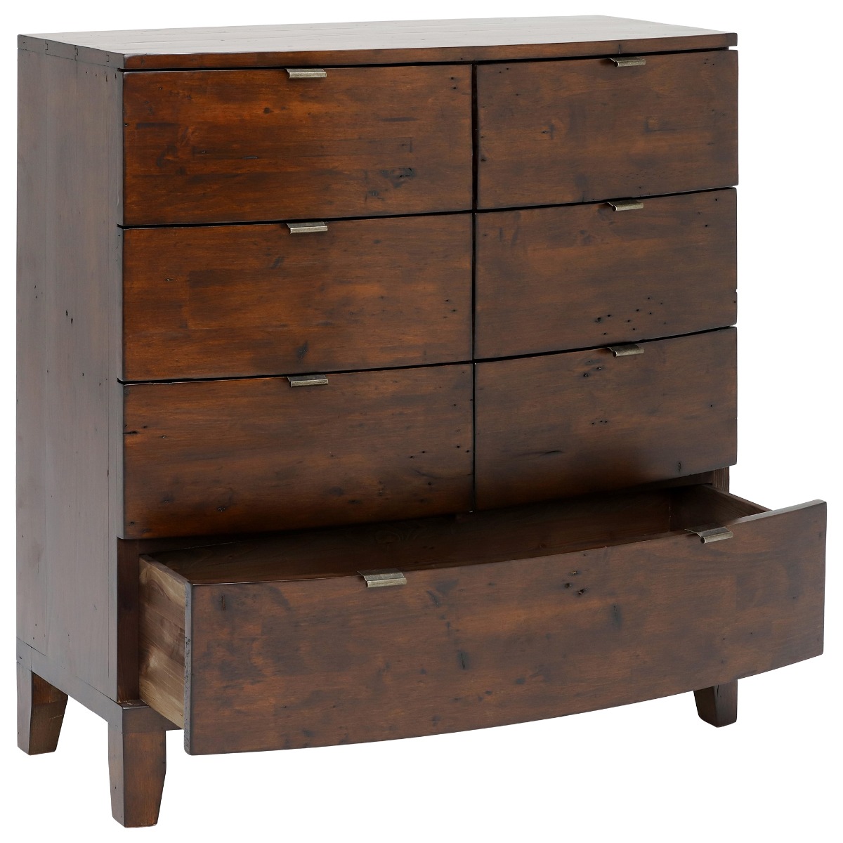 Navajos Reclaimed Wood 7 Drawer Chest, Reclaimed Pinewood Finish