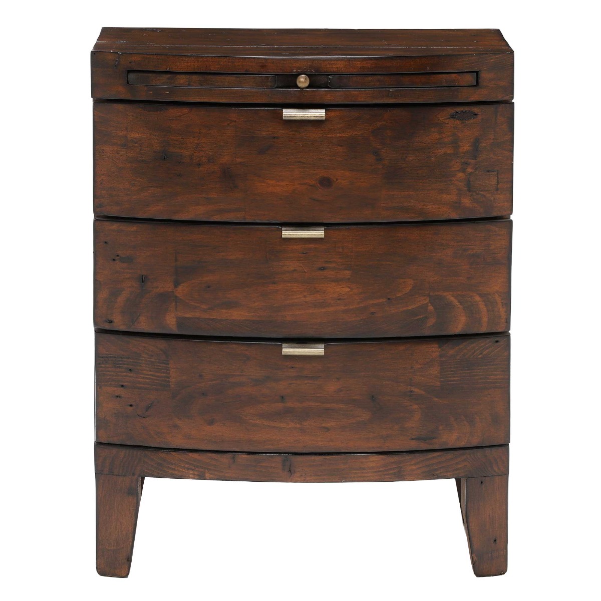 Navajos 3 Drawer Wide Bedside - Reclaimed Pinewood Finish