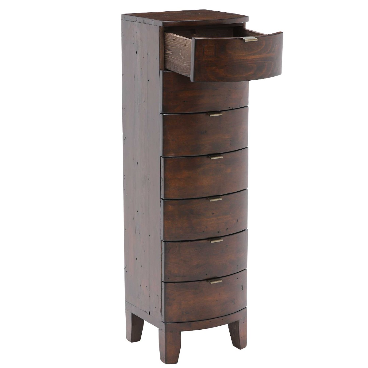 Navajos Reclaimed Wood 7 Drawer Tallboy, Reclaimed Pinewood Finish