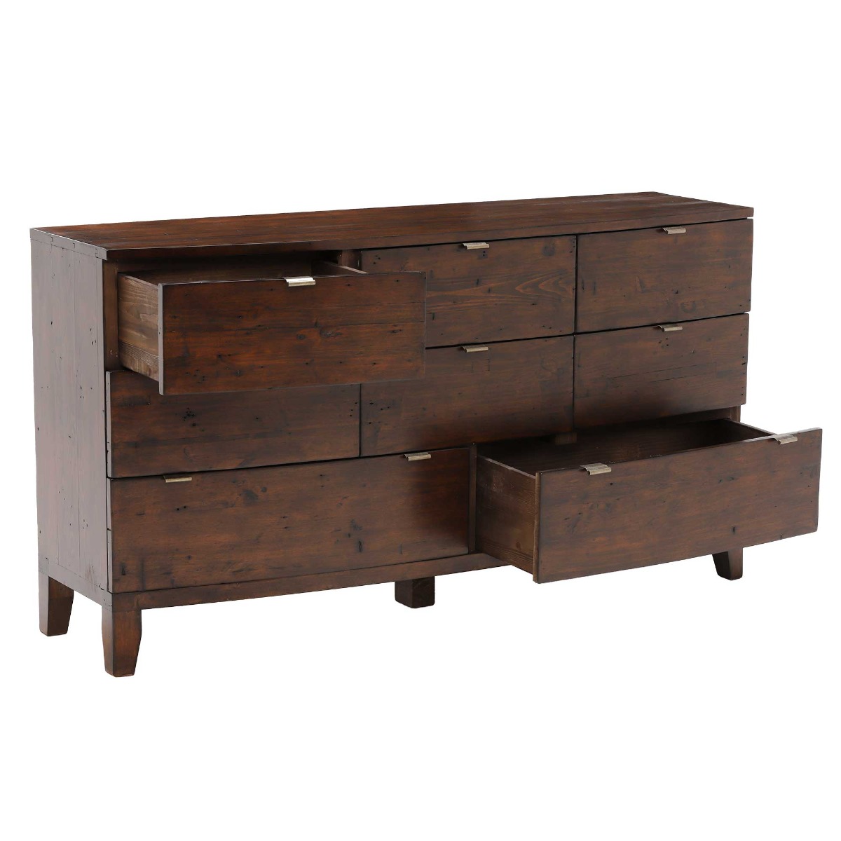 Navajos 8 Drawer Dresser Cabinet - Reclaimed Pinewood Finish