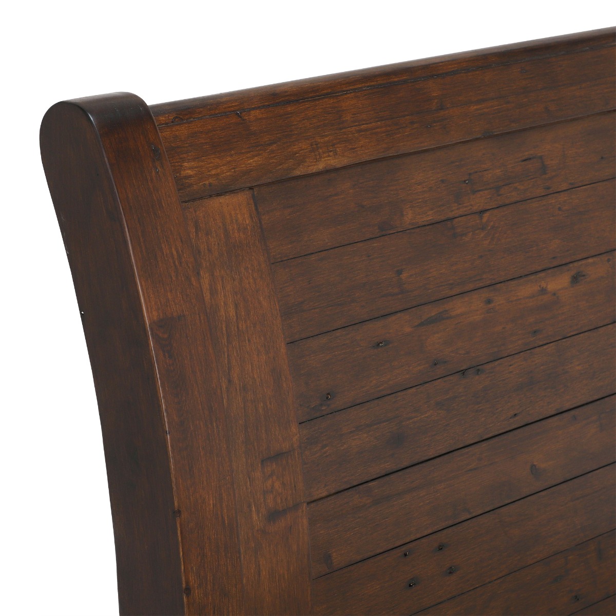 Navajos Dark Brown Reclaimed Wood Panelled King Bed Frame