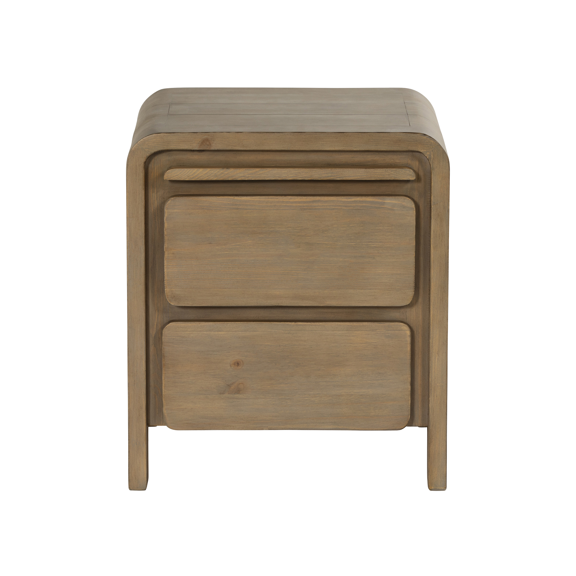 Tosca Reclaimed Wood 2 Drawer Bedside Cabinet, Scrubbed Teak