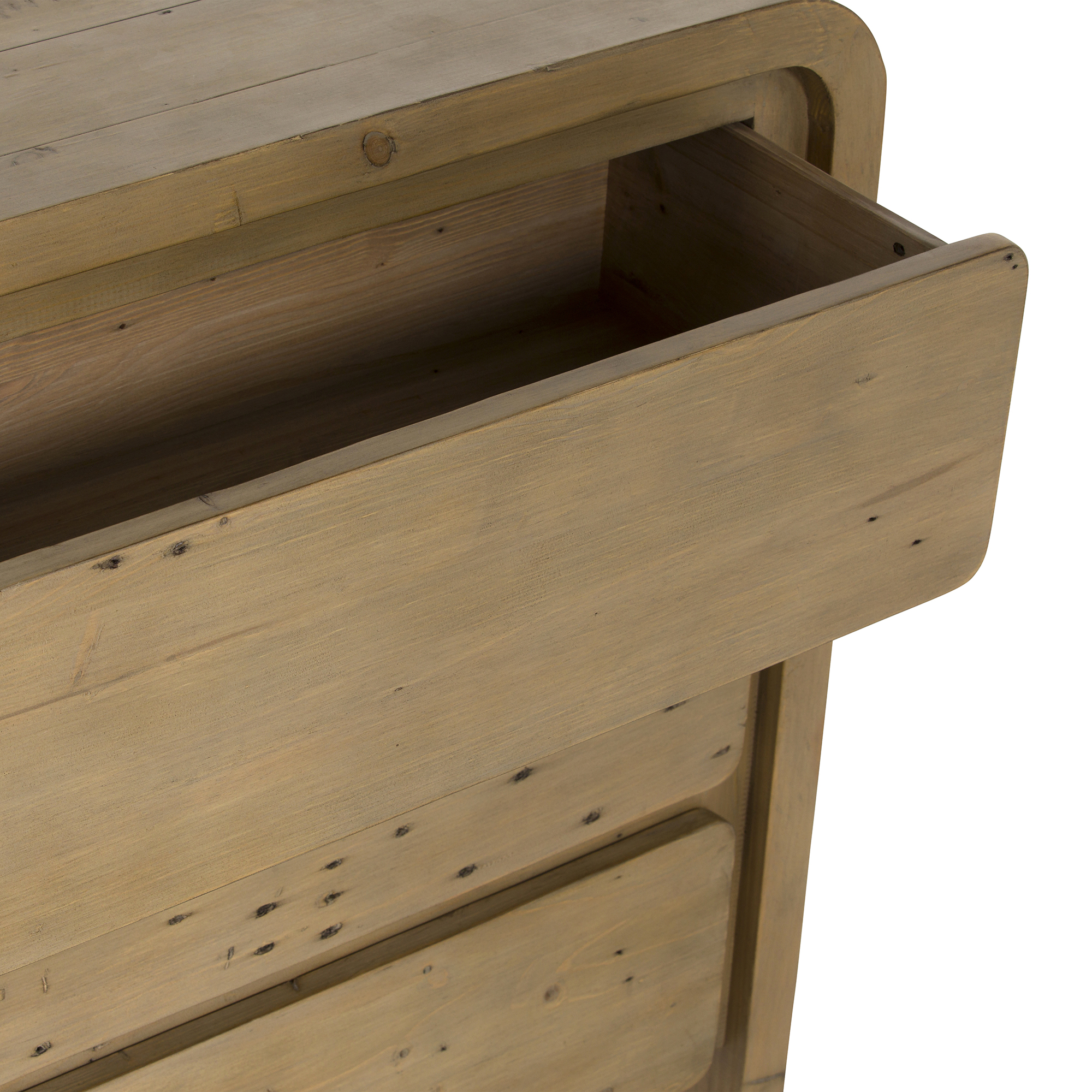 Tosca Reclaimed Wood 3 Drawer Lowboy Cabinet, Scrubbed Teak