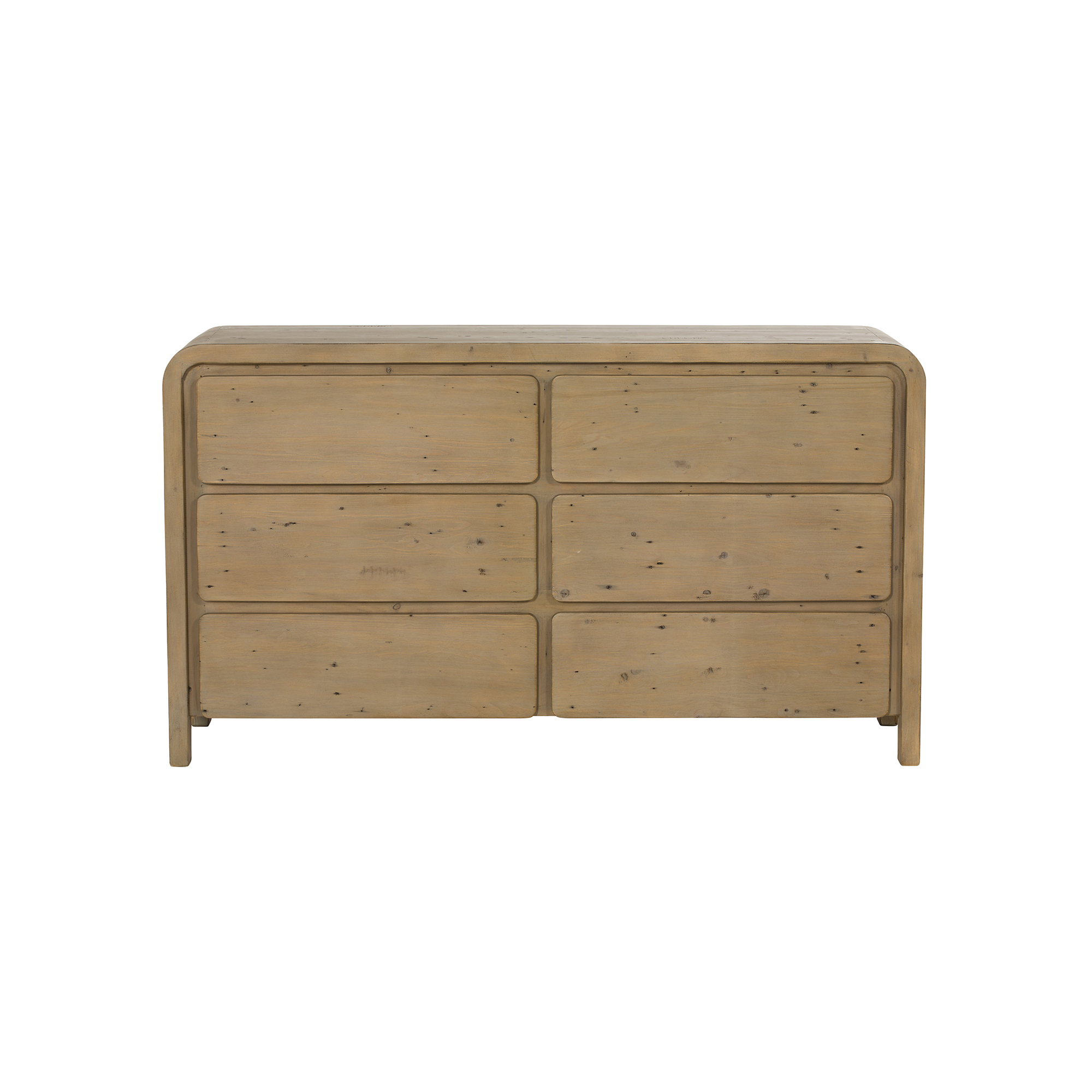 Tosca Reclaimed Wood 6 Drawer Wide Dresser, Scrubbed Teak