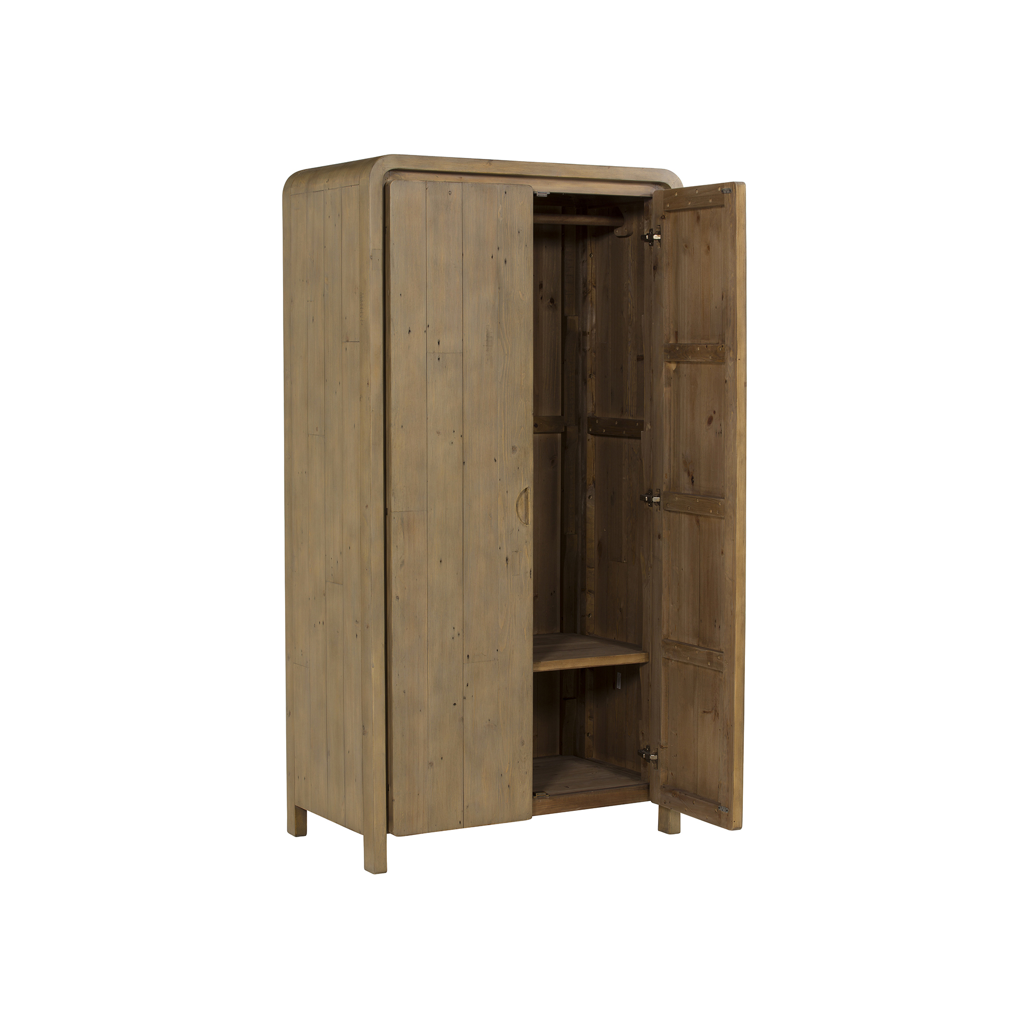 Tosca Reclaimed Wood 2 Door Wardrobe, Scrubbed teak