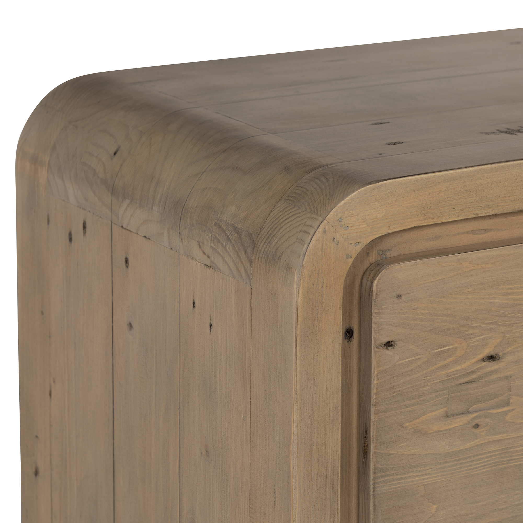 Tosca Reclaimed Wood 6 Drawer Tall Boy 115cm, Scrubbed Teak