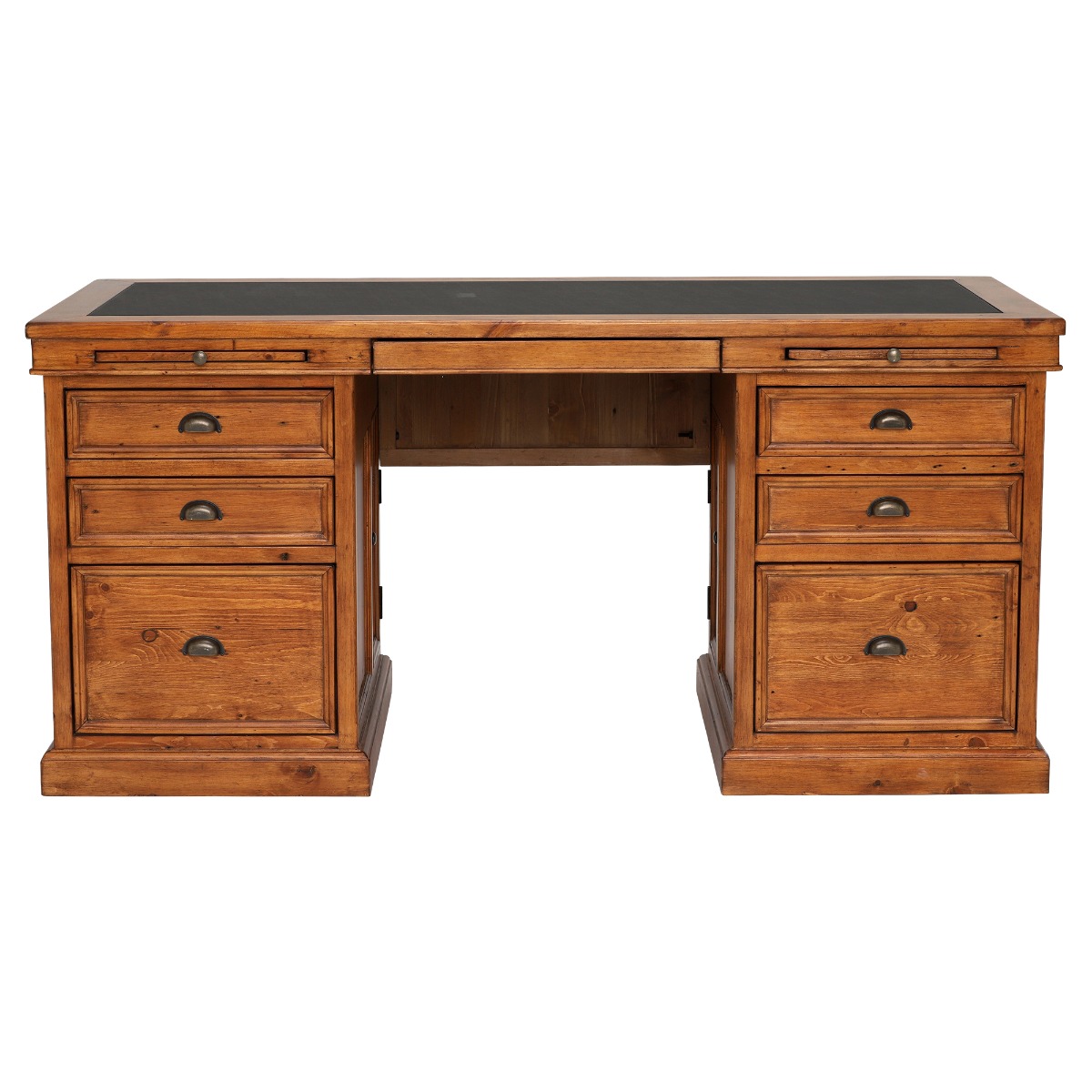 Villiers Reclaimed Wood Double Pedestal Desk, In Vintage Finish
