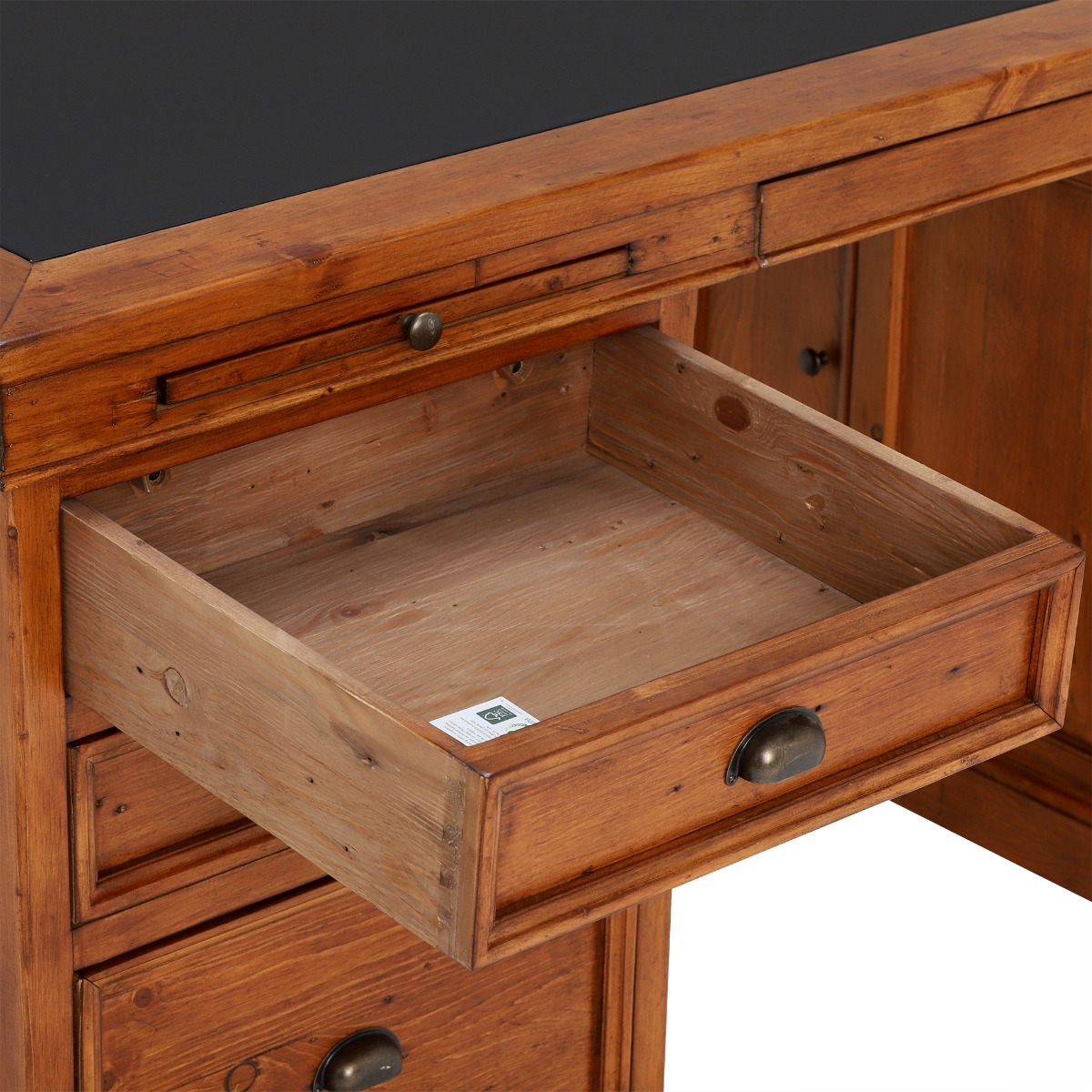 Villiers Reclaimed Wood Double Pedestal Desk, In Vintage Finish