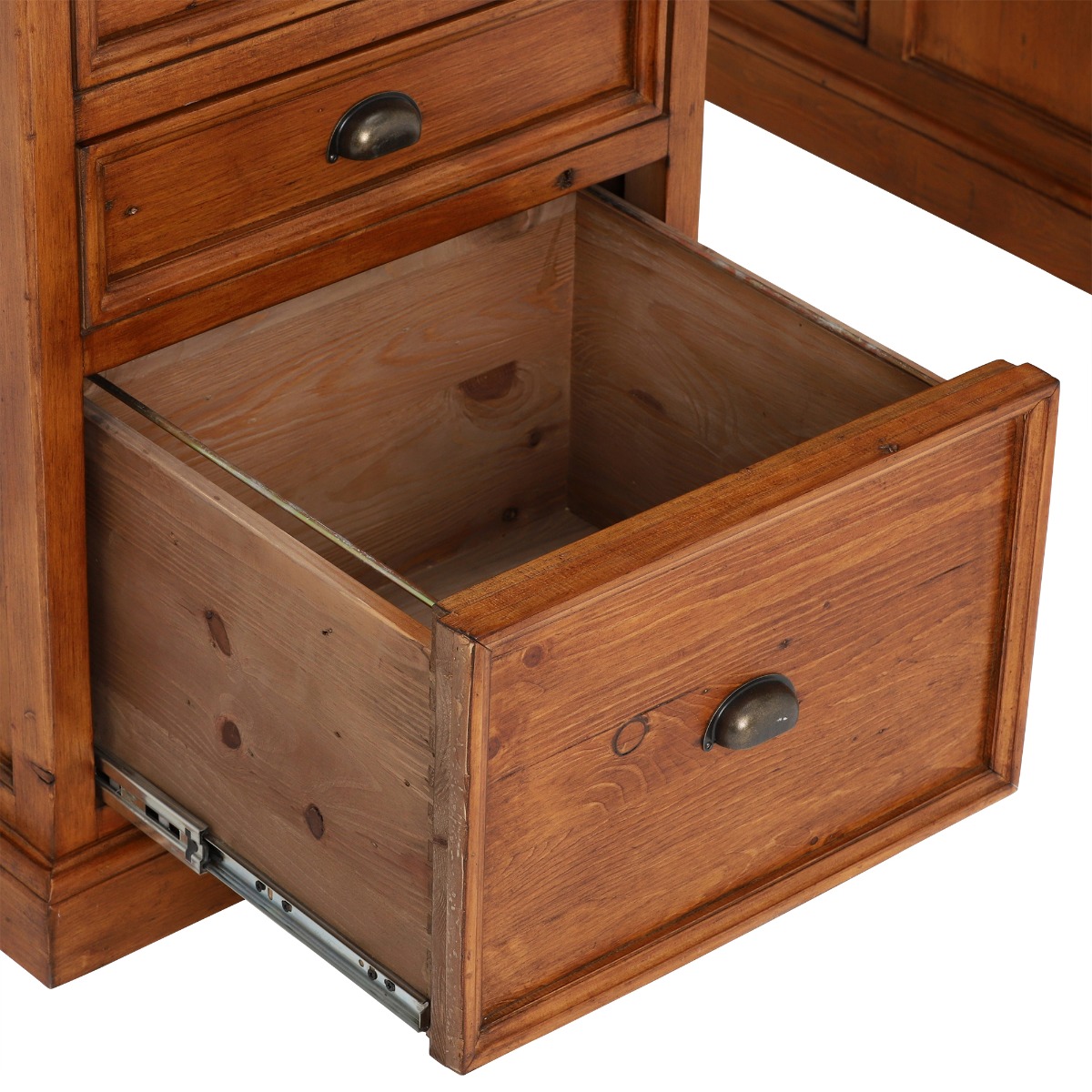 Villiers Reclaimed Wood Double Pedestal Desk, In Vintage Finish