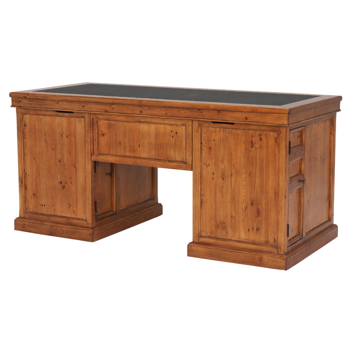Villiers Reclaimed Wood Double Pedestal Desk, In Vintage Finish