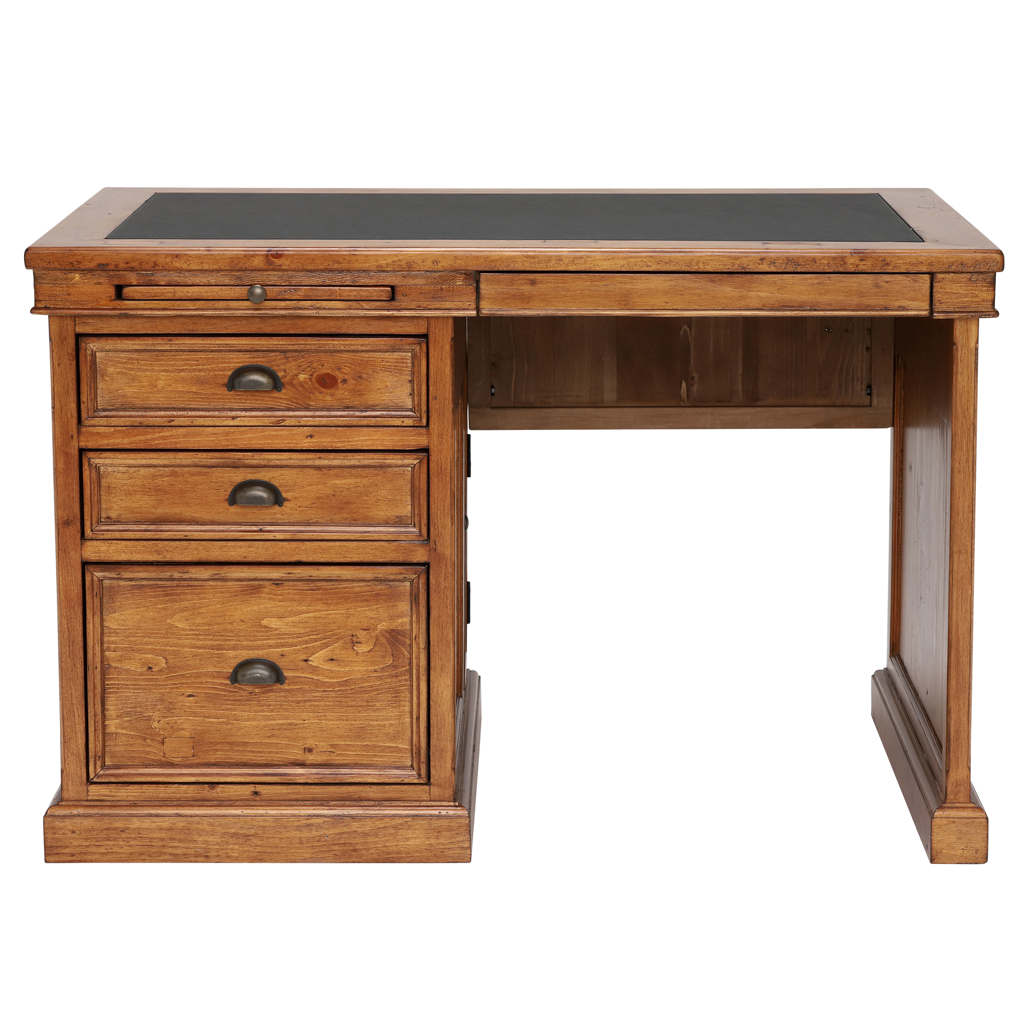 Villiers Reclaimed Wood Single Pedestal Desk, In Vintage Finish